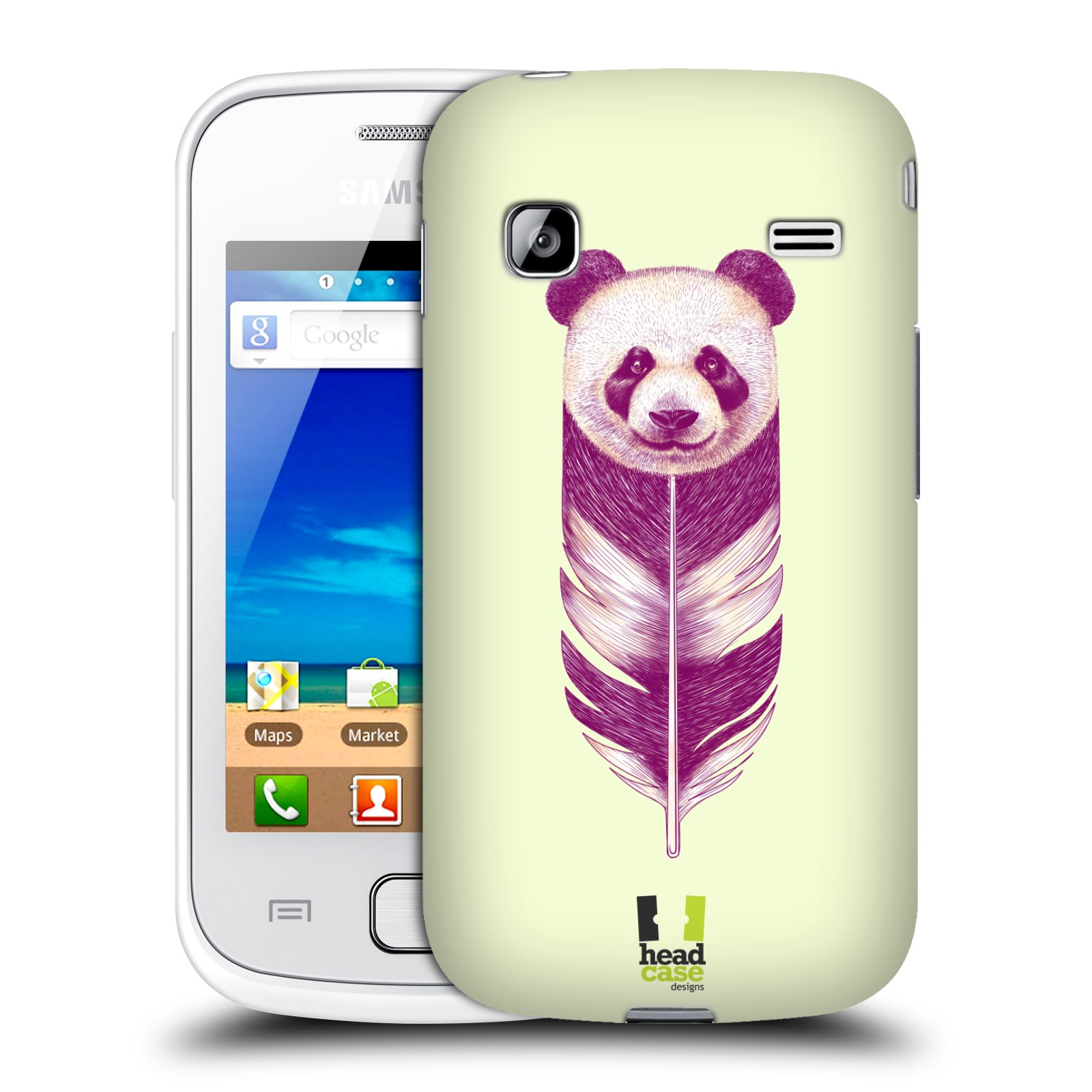 HEAD CASE plastový obal na mobil SAMSUNG GALAXY GIO (S5660) vzor zvířecí pírka panda