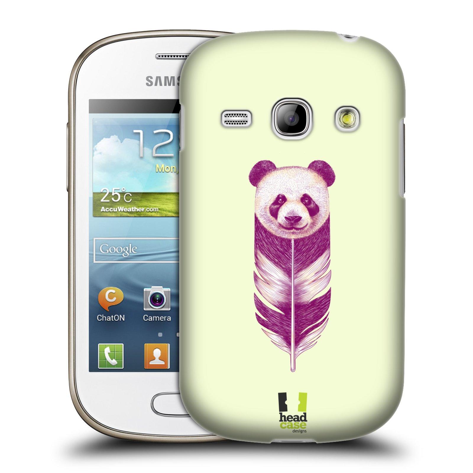 HEAD CASE plastový obal na mobil SAMSUNG GALAXY FAME (S6810) vzor zvířecí pírka panda