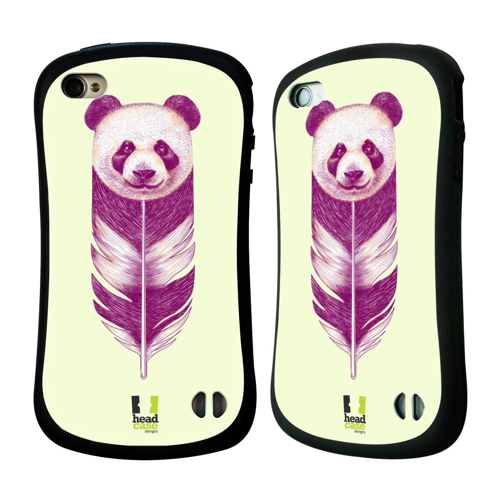 HEAD CASE silikon/plast odolný obal na mobil Apple Iphone 4/4S vzor zvířecí pírka panda