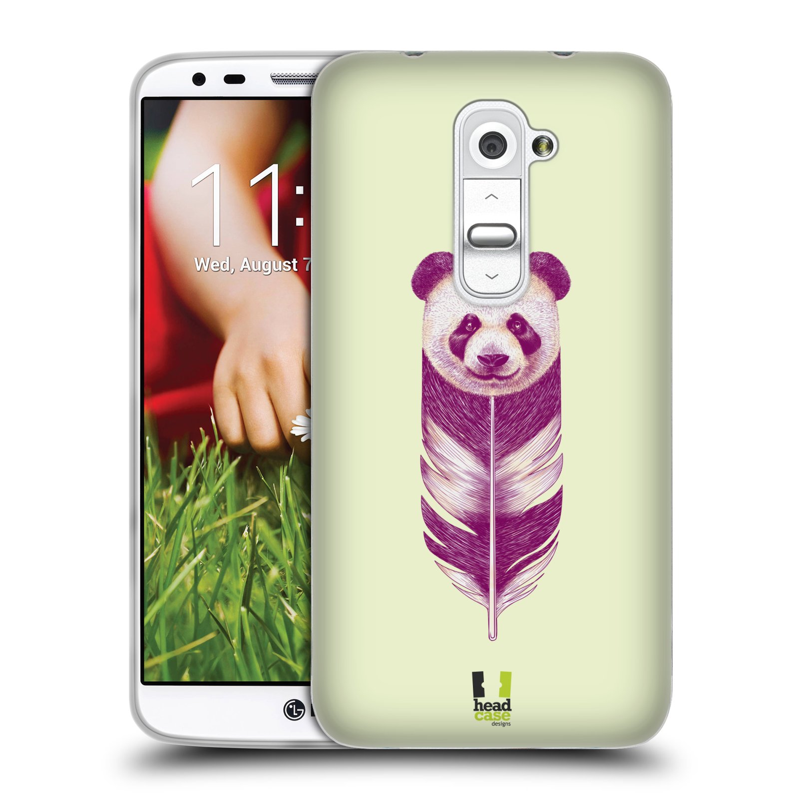 HEAD CASE silikonový obal na mobil LG G2 vzor zvířecí pírka panda