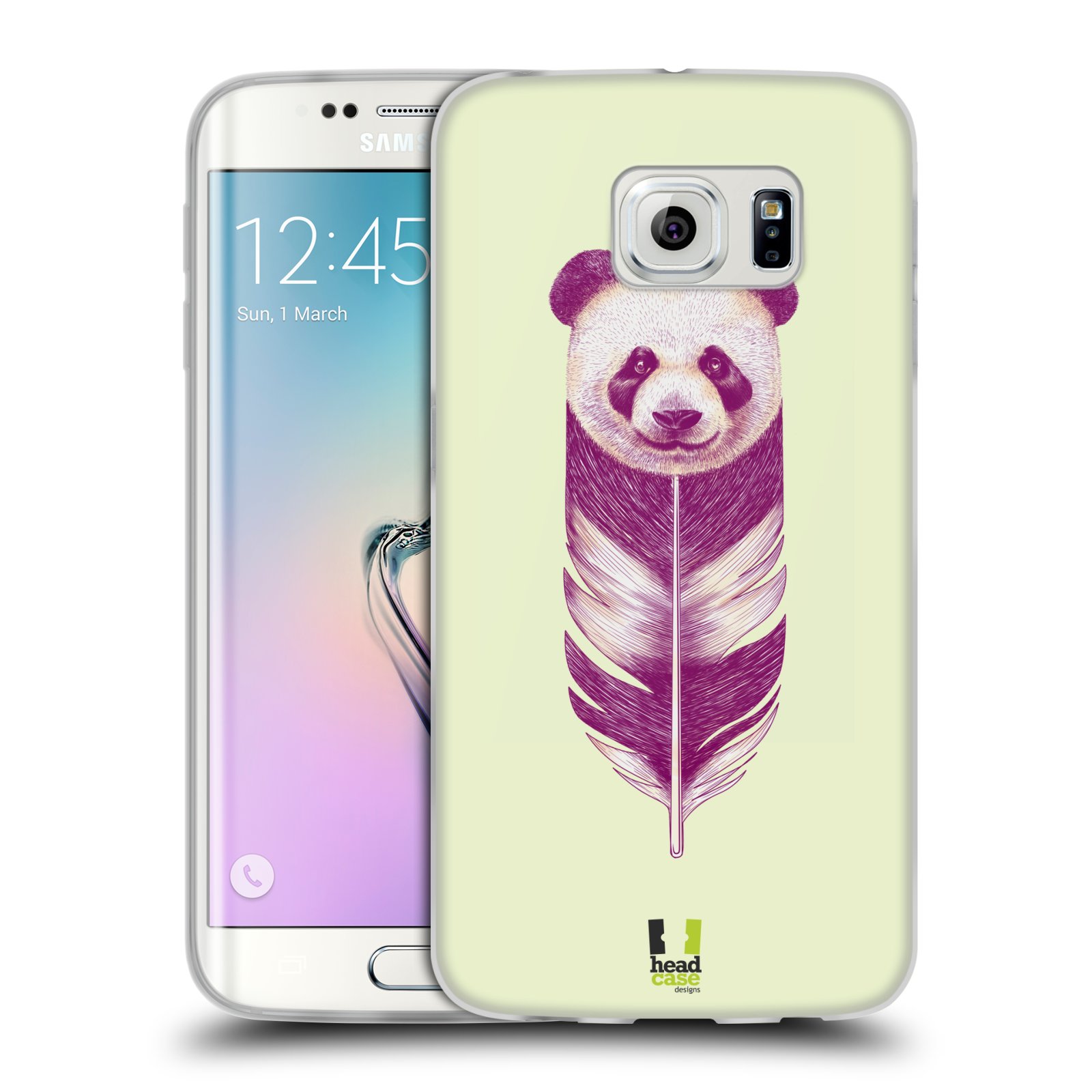 HEAD CASE silikonový obal na mobil Samsung Galaxy S6 EDGE vzor zvířecí pírka panda
