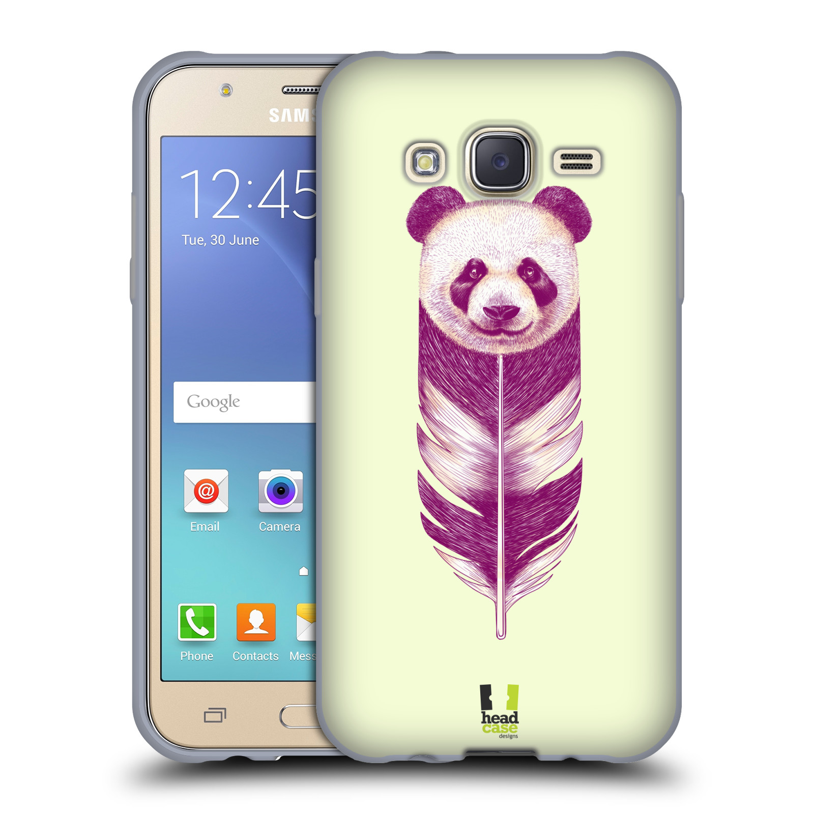 HEAD CASE silikonový obal na mobil Samsung Galaxy J5, J500, (J5 DUOS) vzor zvířecí pírka panda