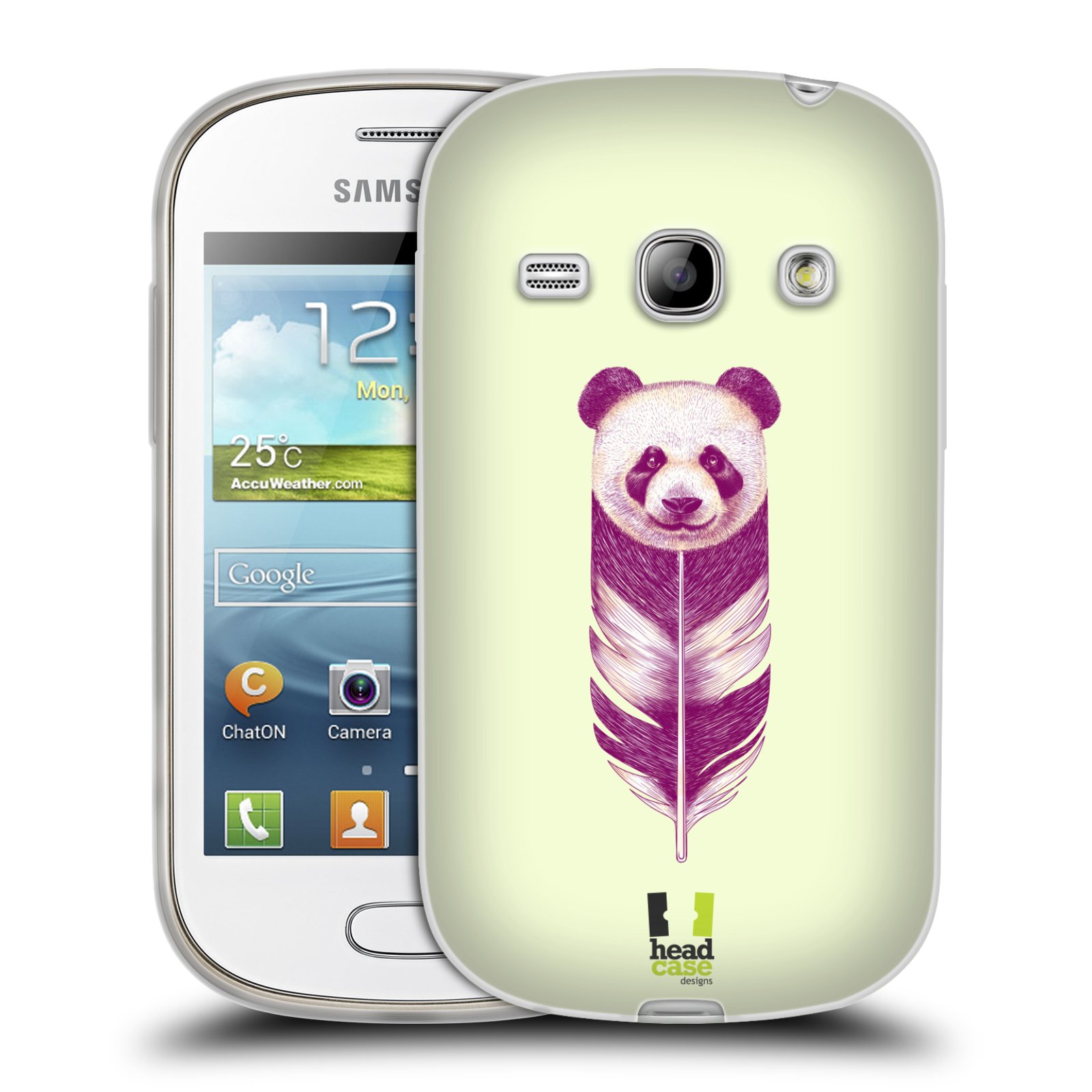 HEAD CASE silikonový obal na mobil Samsung Galaxy FAME vzor zvířecí pírka panda