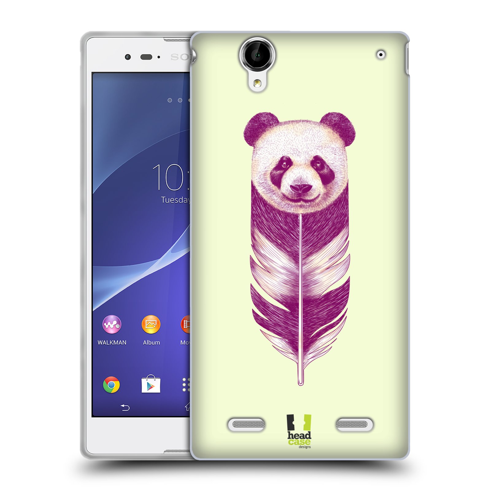 HEAD CASE silikonový obal na mobil Sony Xperia T2 Ultra/T2 Ultra DUAL SIM vzor zvířecí pírka panda
