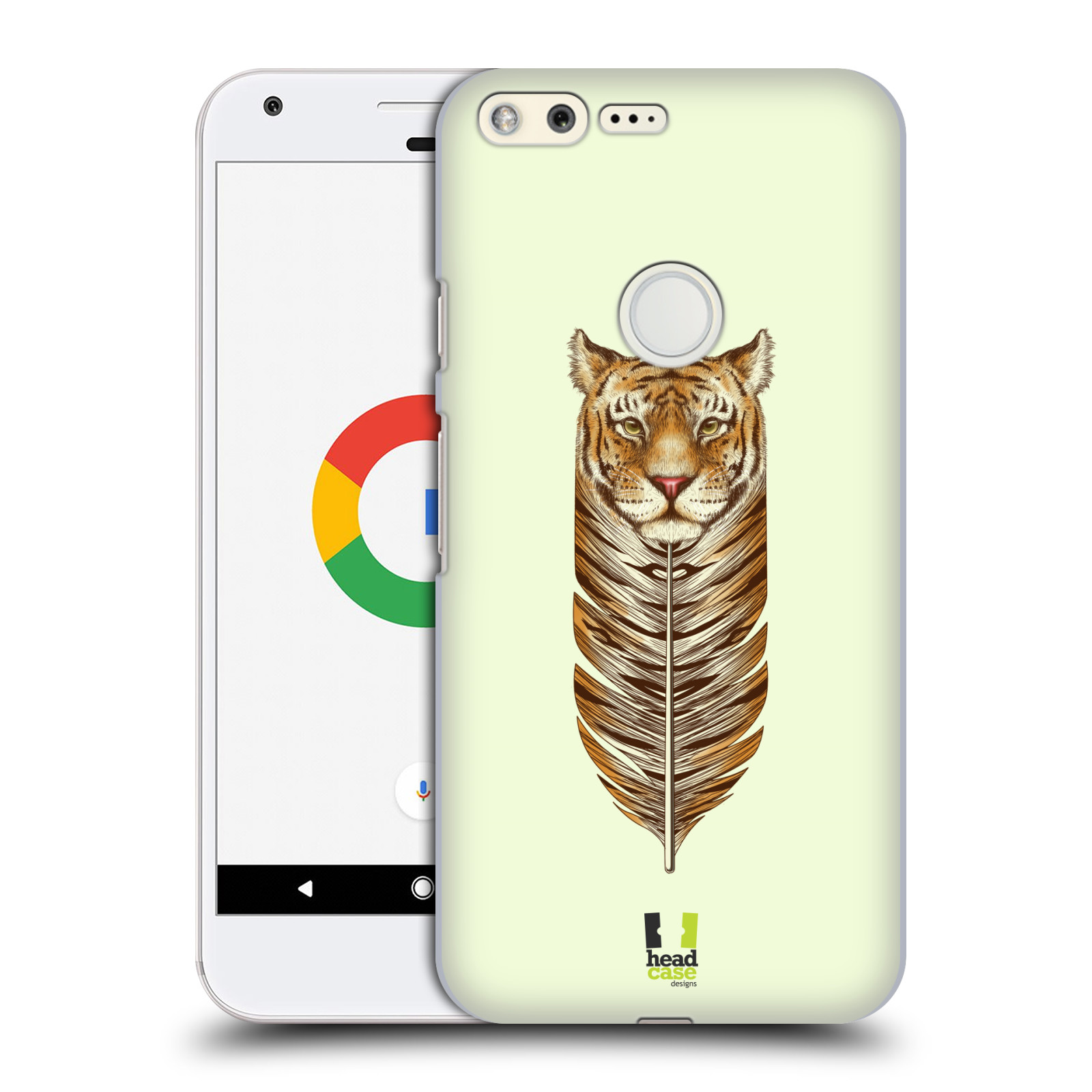 HEAD CASE plastový obal na mobil GOOGLE Pixel vzor zvířecí pírka tygr