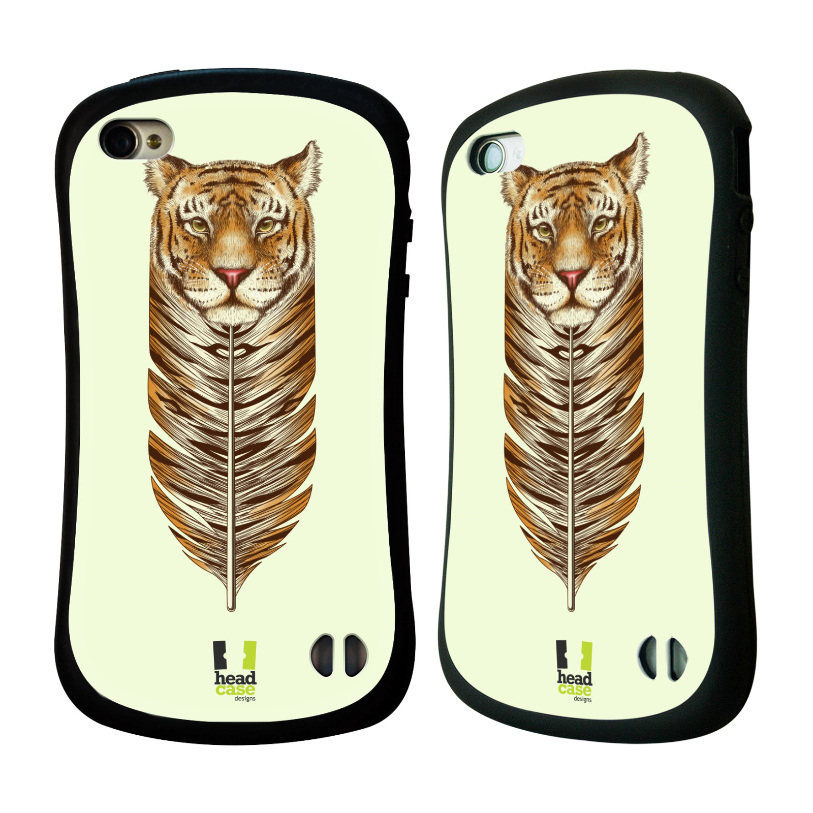 HEAD CASE silikon/plast odolný obal na mobil Apple Iphone 4/4S vzor zvířecí pírka tygr