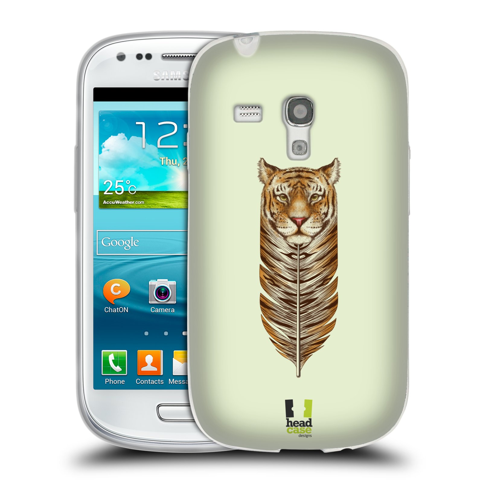HEAD CASE silikonový obal na mobil Samsung Galaxy S3 MINI i8190 vzor zvířecí pírka tygr