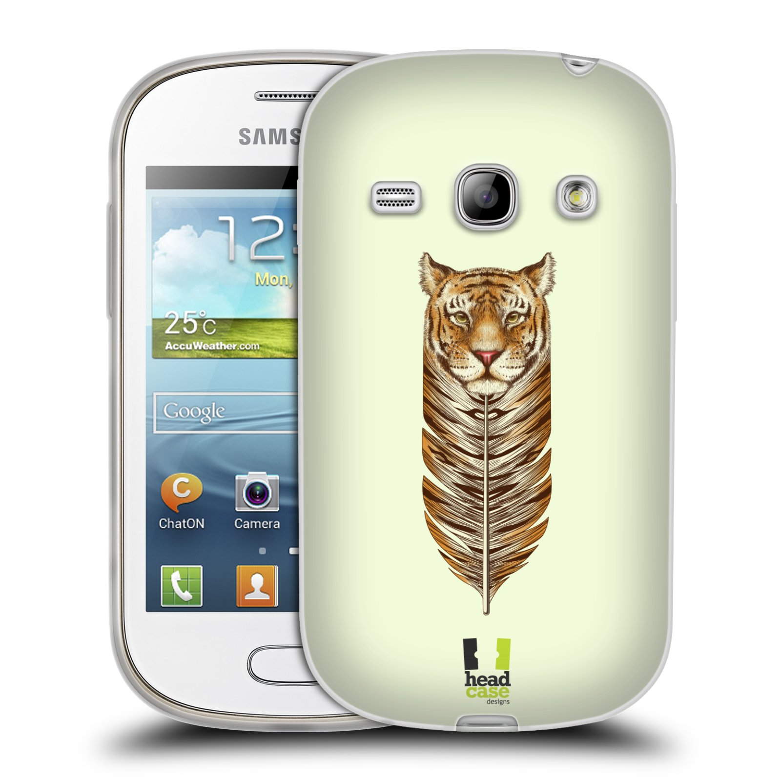 HEAD CASE silikonový obal na mobil Samsung Galaxy FAME vzor zvířecí pírka tygr