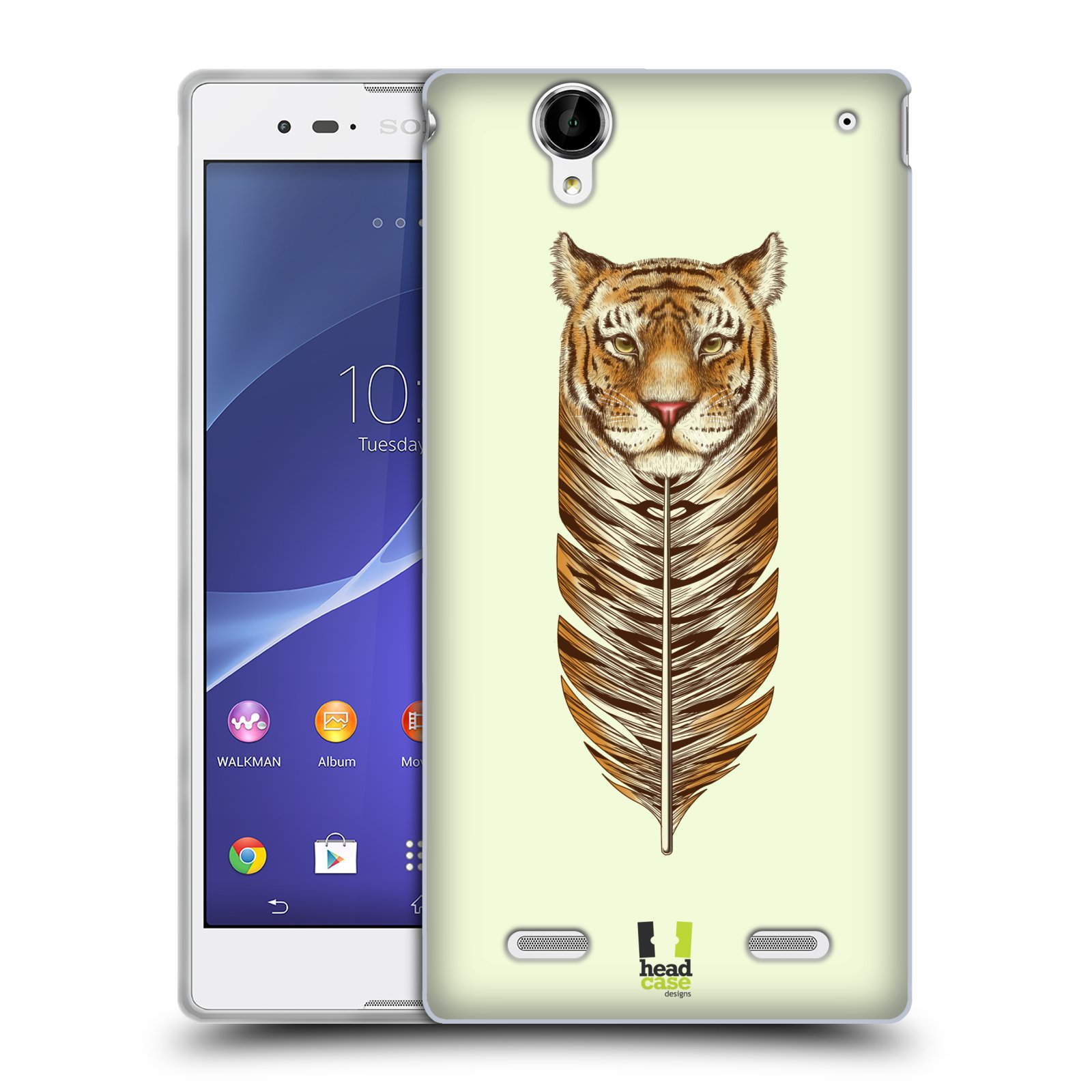 HEAD CASE silikonový obal na mobil Sony Xperia T2 Ultra/T2 Ultra DUAL SIM vzor zvířecí pírka tygr