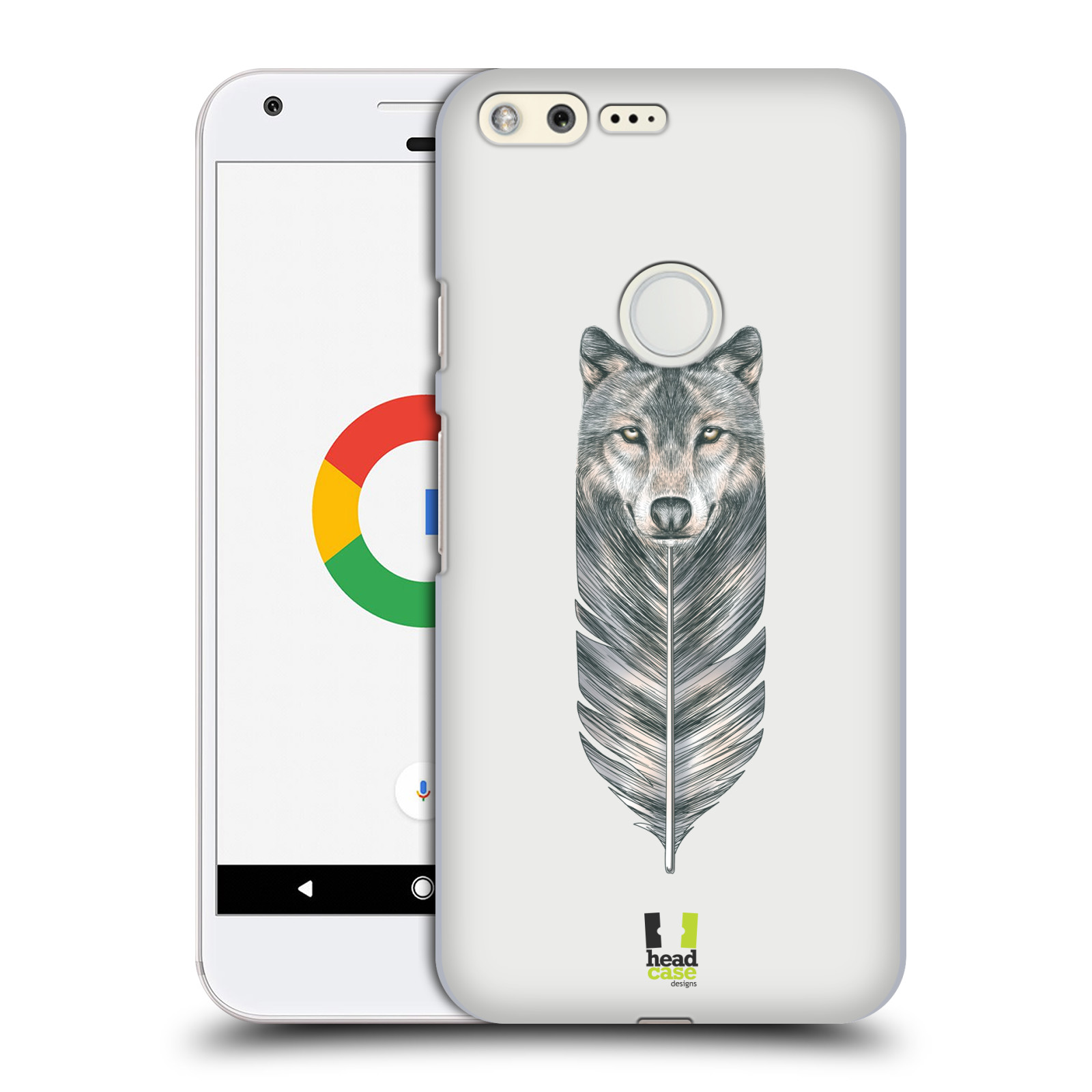 HEAD CASE plastový obal na mobil GOOGLE Pixel vzor zvířecí pírka vlk