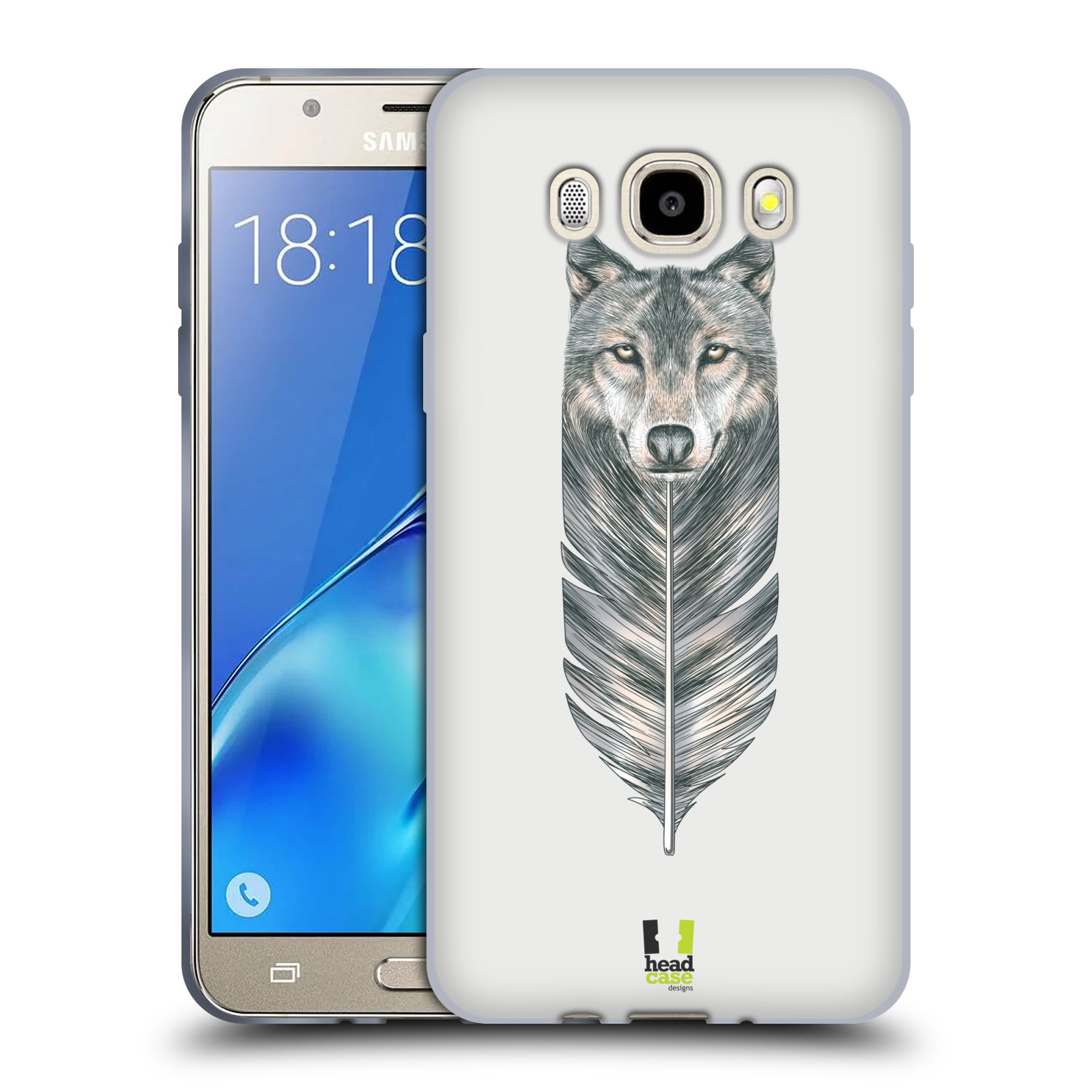 HEAD CASE silikonový obal, kryt na mobil Samsung Galaxy J5 2016, J510, J510F, (J510F DUAL SIM) vzor zvířecí pírka vlk