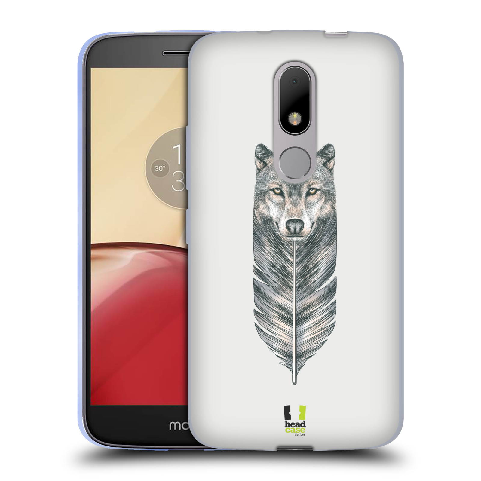HEAD CASE silikonový obal na mobil Lenovo Moto M vzor zvířecí pírka vlk