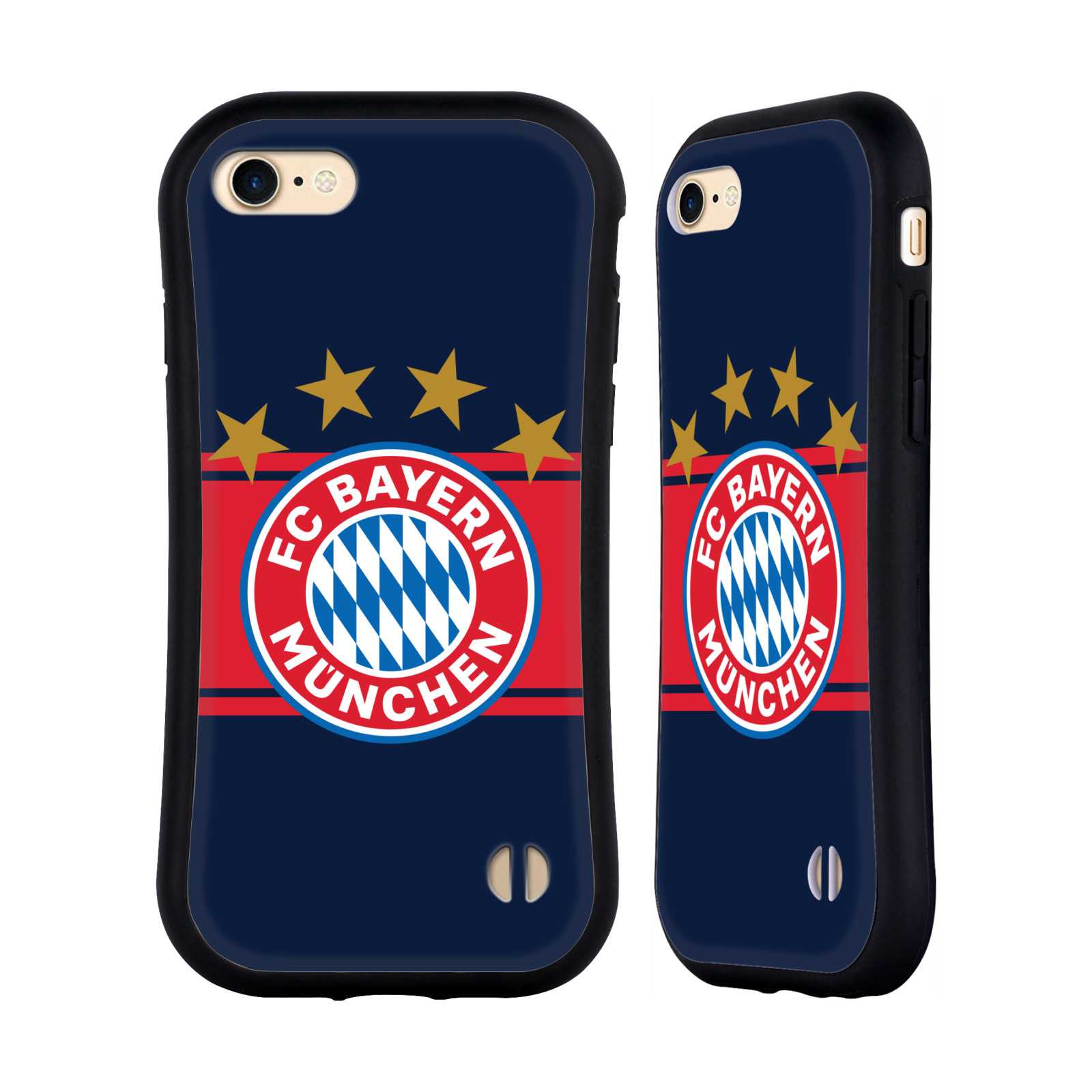 HEAD CASE odolný obal na mobil Apple Iphone 8 Fotbalový klub FC Bayern Mnichov znak hvězdy modré pozadí