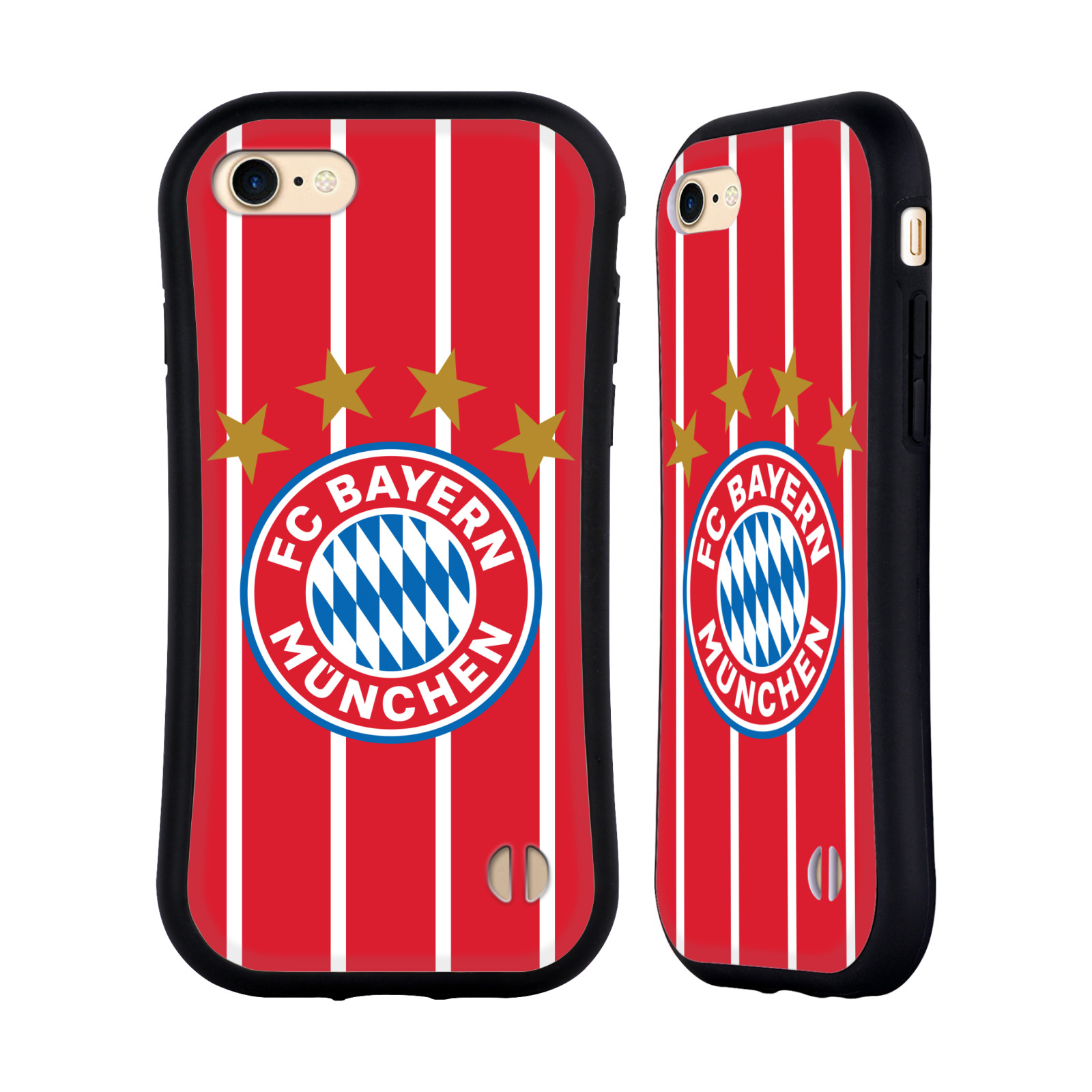 HEAD CASE odolný obal na mobil Apple Iphone 8 Fotbalový klub FC Bayern Mnichov znak hvězdy červené a bílé pruhy