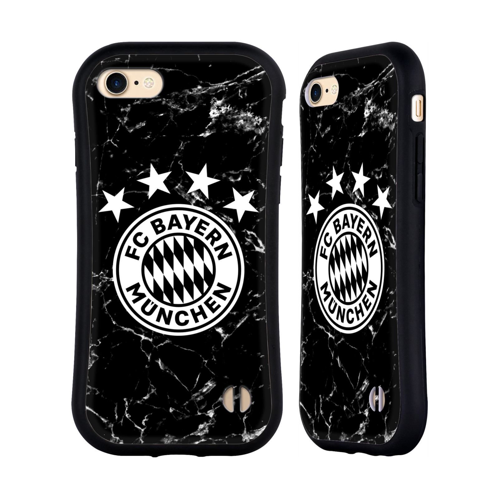 HEAD CASE odolný obal na mobil Apple Iphone 8 Fotbalový klub FC Bayern Mnichov velký znak mramor černobílá