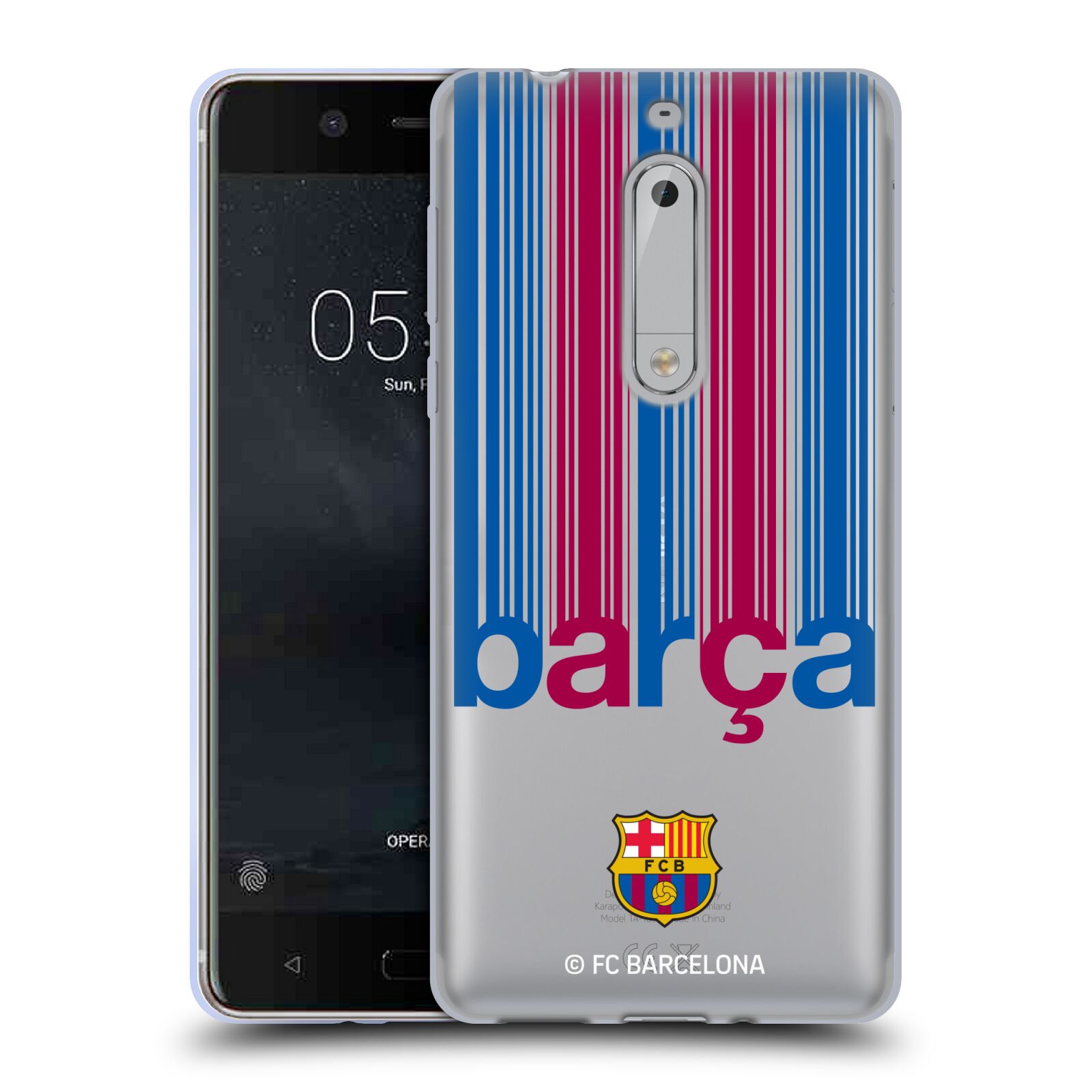 HEAD CASE silikonový obal na mobil Nokia 5 FC Barcelona padající nadpis