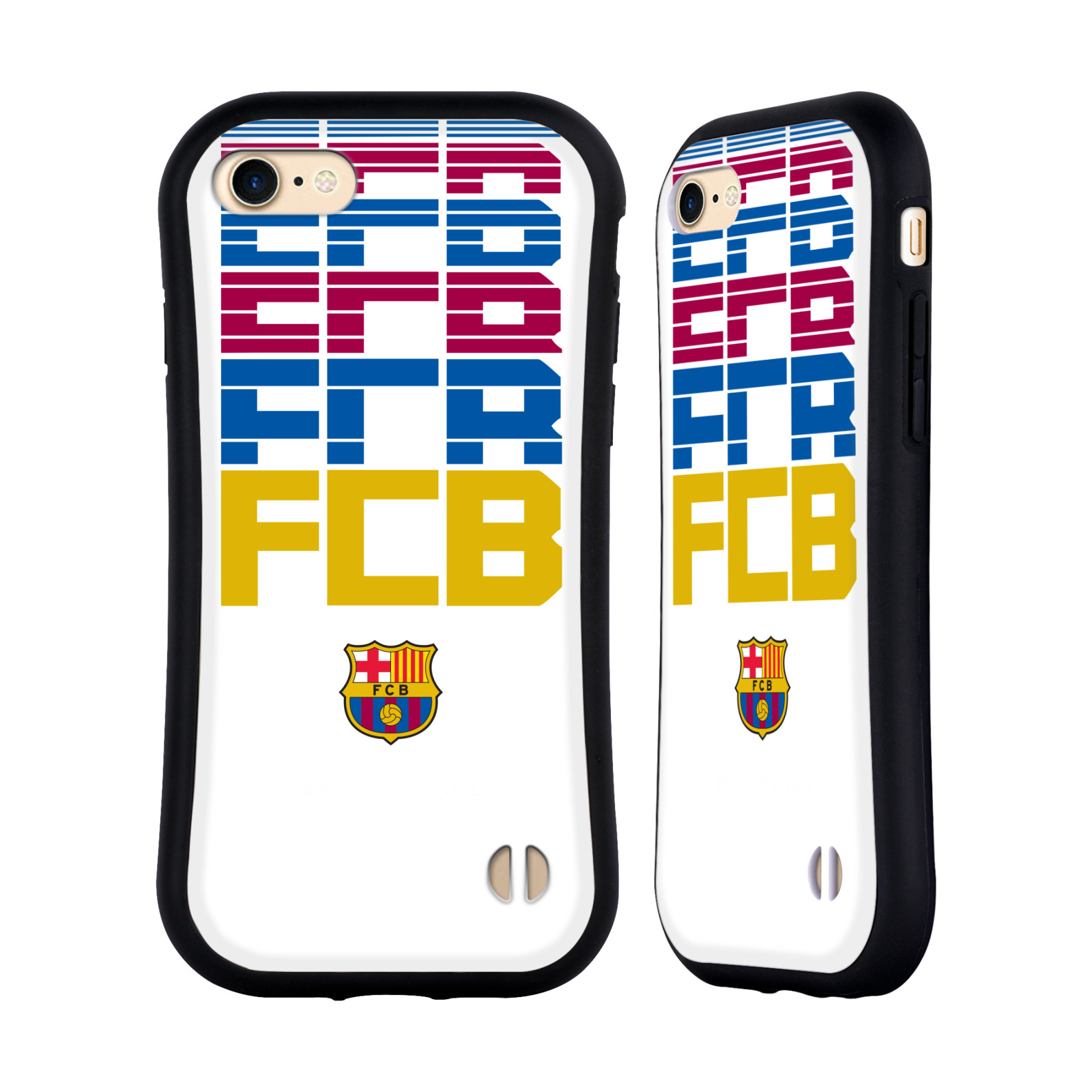 HEAD CASE odolný obal na mobil Apple Iphone 8 Fotbalový klub FC BARCELONA poloprůhledný nadpis malé logo FCB