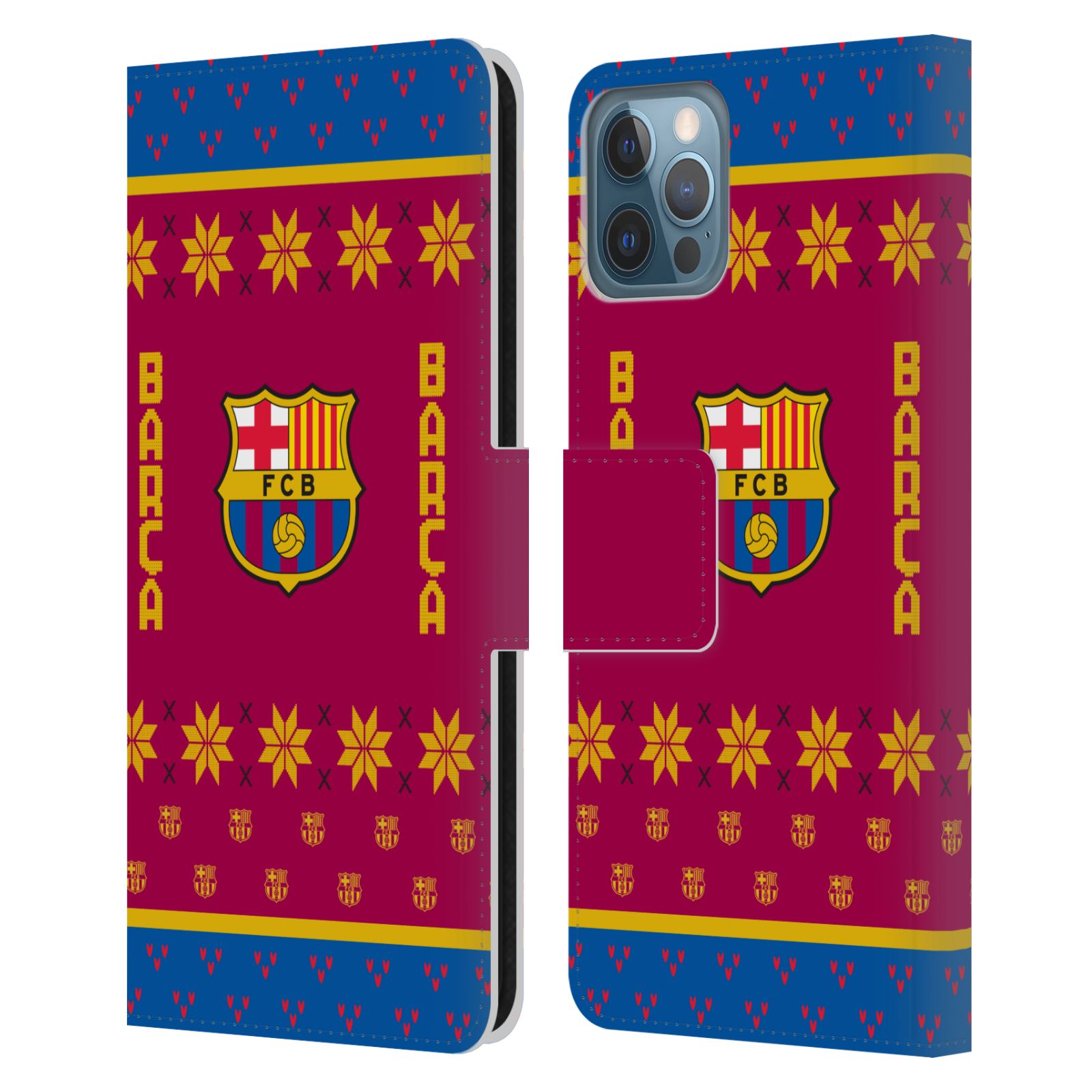 Pouzdro na mobil Apple Iphone 12 / 12 Pro - HEAD CASE - FC Barcelona - Vánoční dres