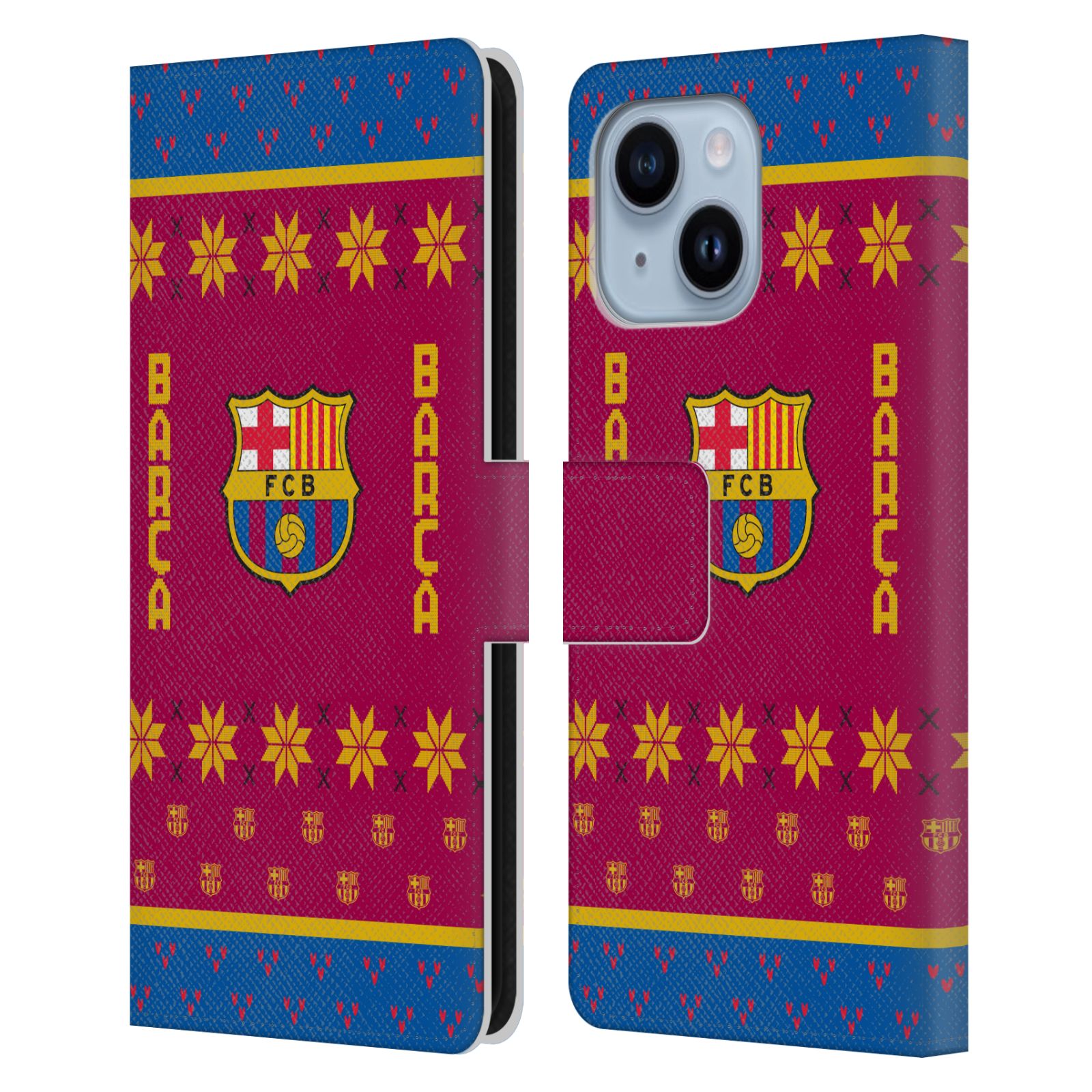 Pouzdro na mobil Apple Iphone 14 PLUS - HEAD CASE - FC Barcelona - Vánoční dres