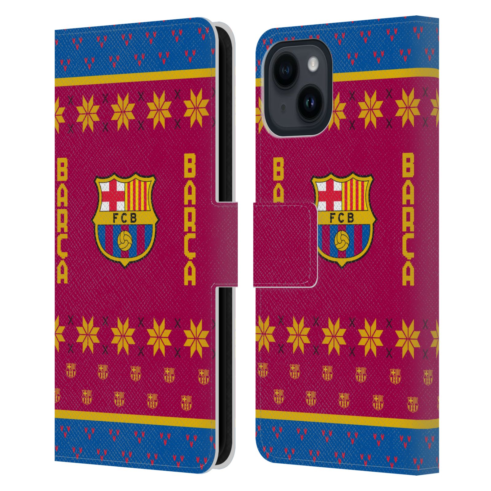 Pouzdro na mobil Apple Iphone 15 - HEAD CASE - FC Barcelona - Vánoční dres