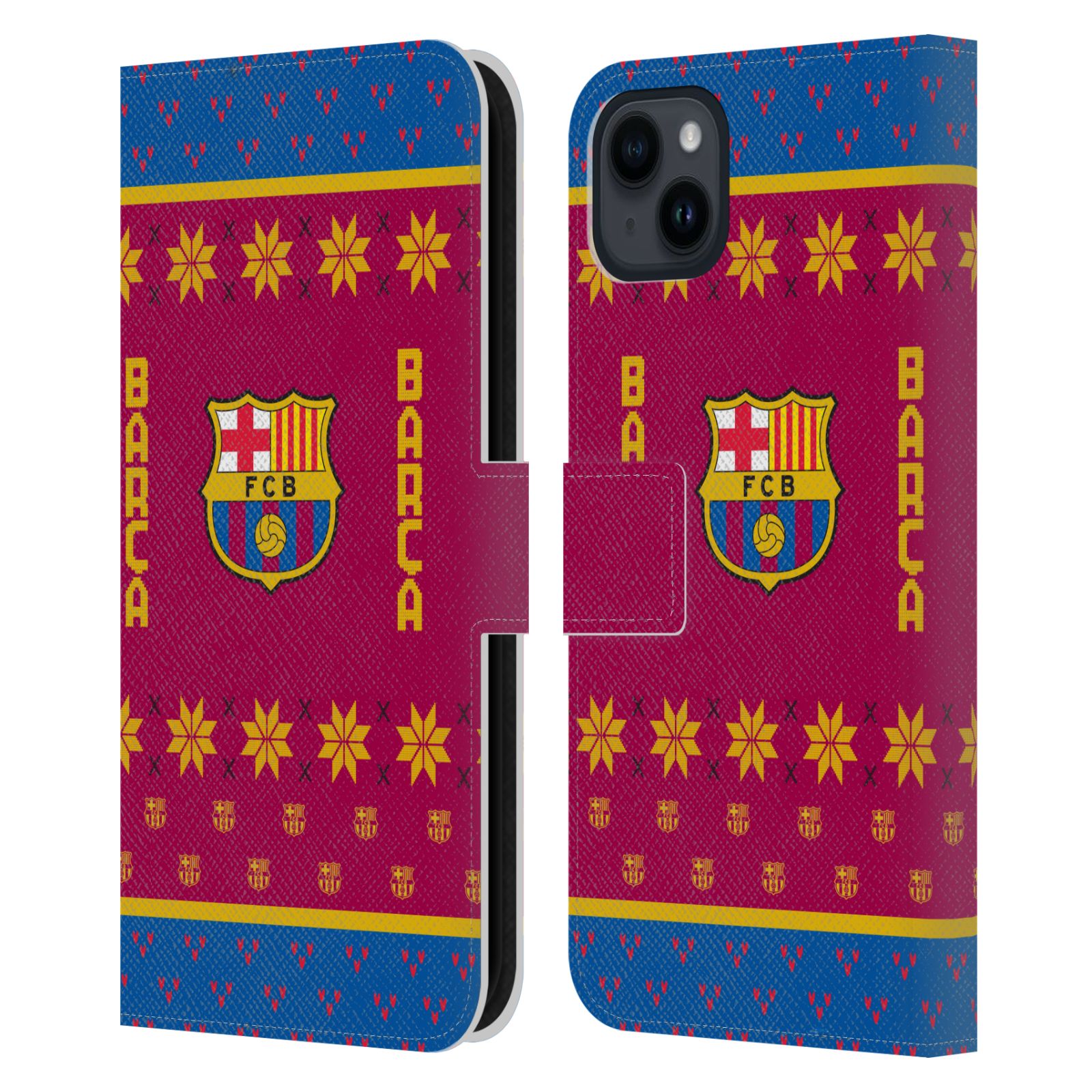 Pouzdro na mobil Apple Iphone 15 PLUS - HEAD CASE - FC Barcelona - Vánoční dres