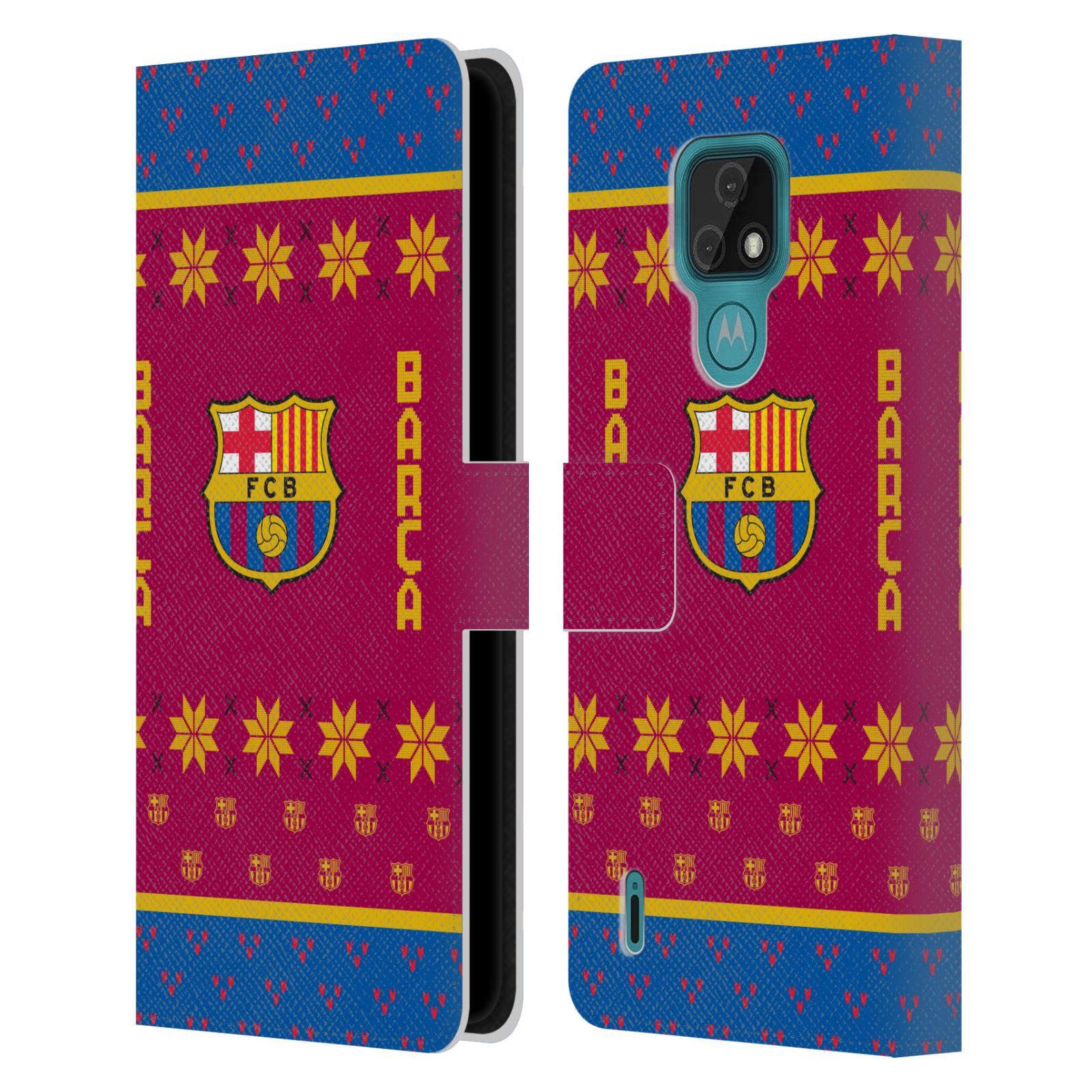 Pouzdro na mobil Motorola Moto E7 - HEAD CASE - FC Barcelona - Vánoční dres