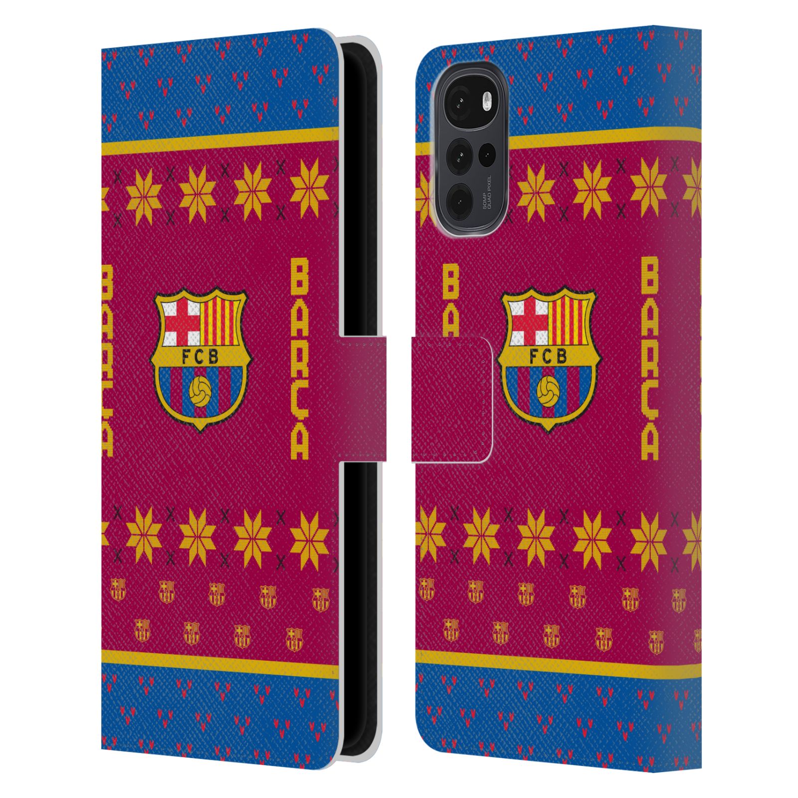 Pouzdro na mobil Motorola Moto G22 - HEAD CASE - FC Barcelona - Vánoční dres