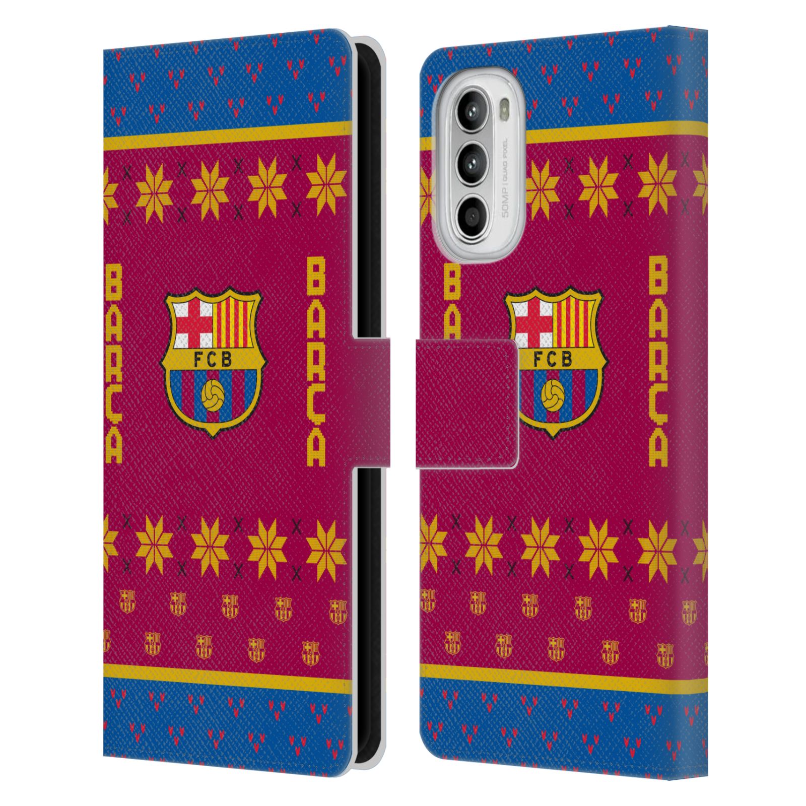 Pouzdro na mobil Motorola Moto G52 - HEAD CASE - FC Barcelona - Vánoční dres