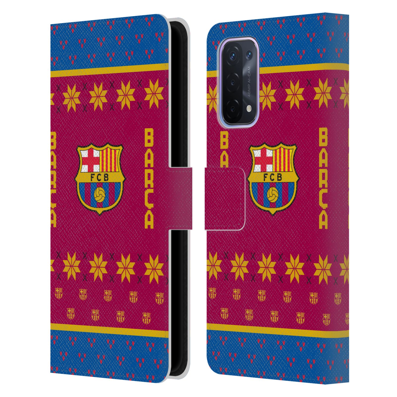 Pouzdro na mobil Oppo A54 5G - HEAD CASE - FC Barcelona - Vánoční dres