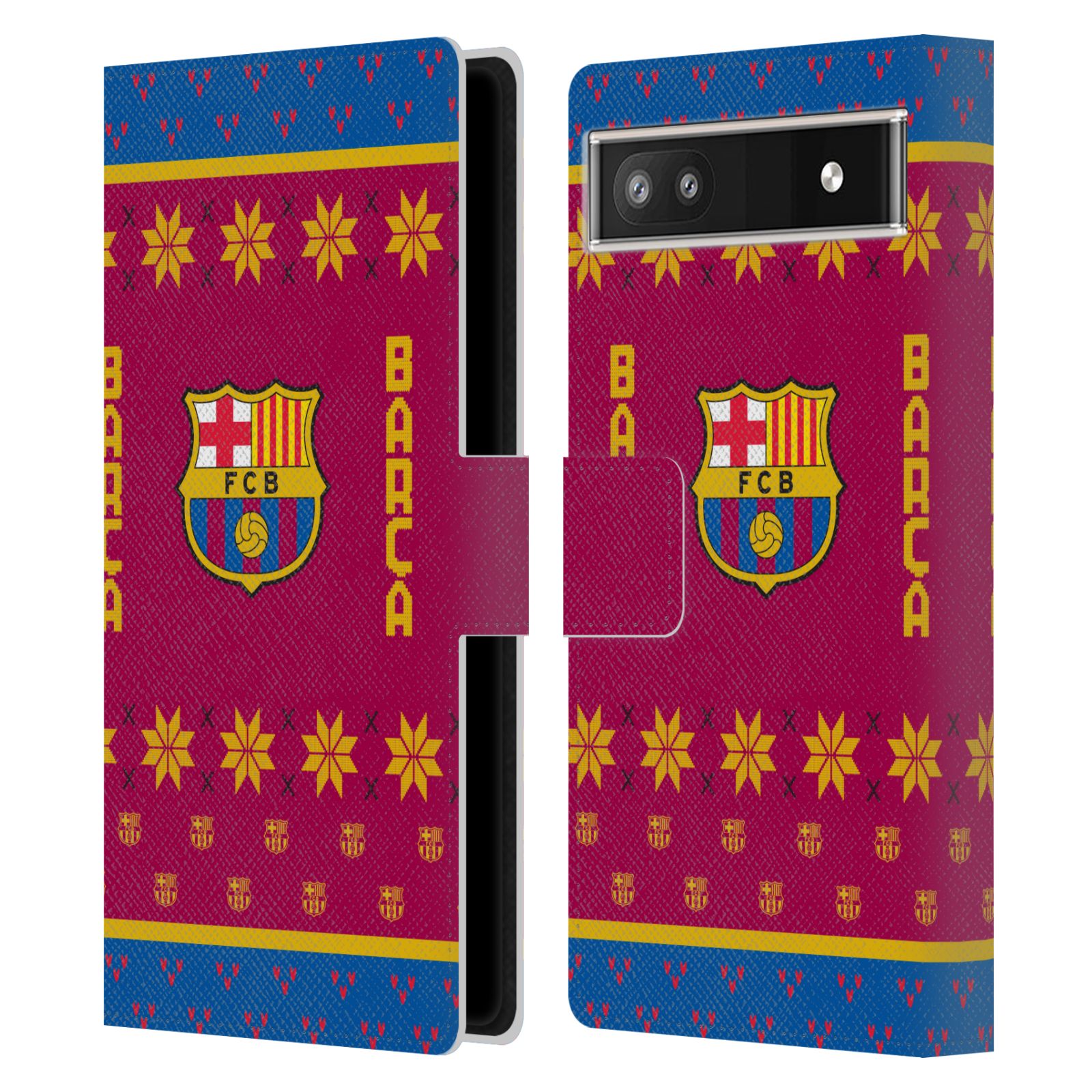 Pouzdro na mobil Google Pixel 6A  - HEAD CASE - FC Barcelona - Vánoční dres