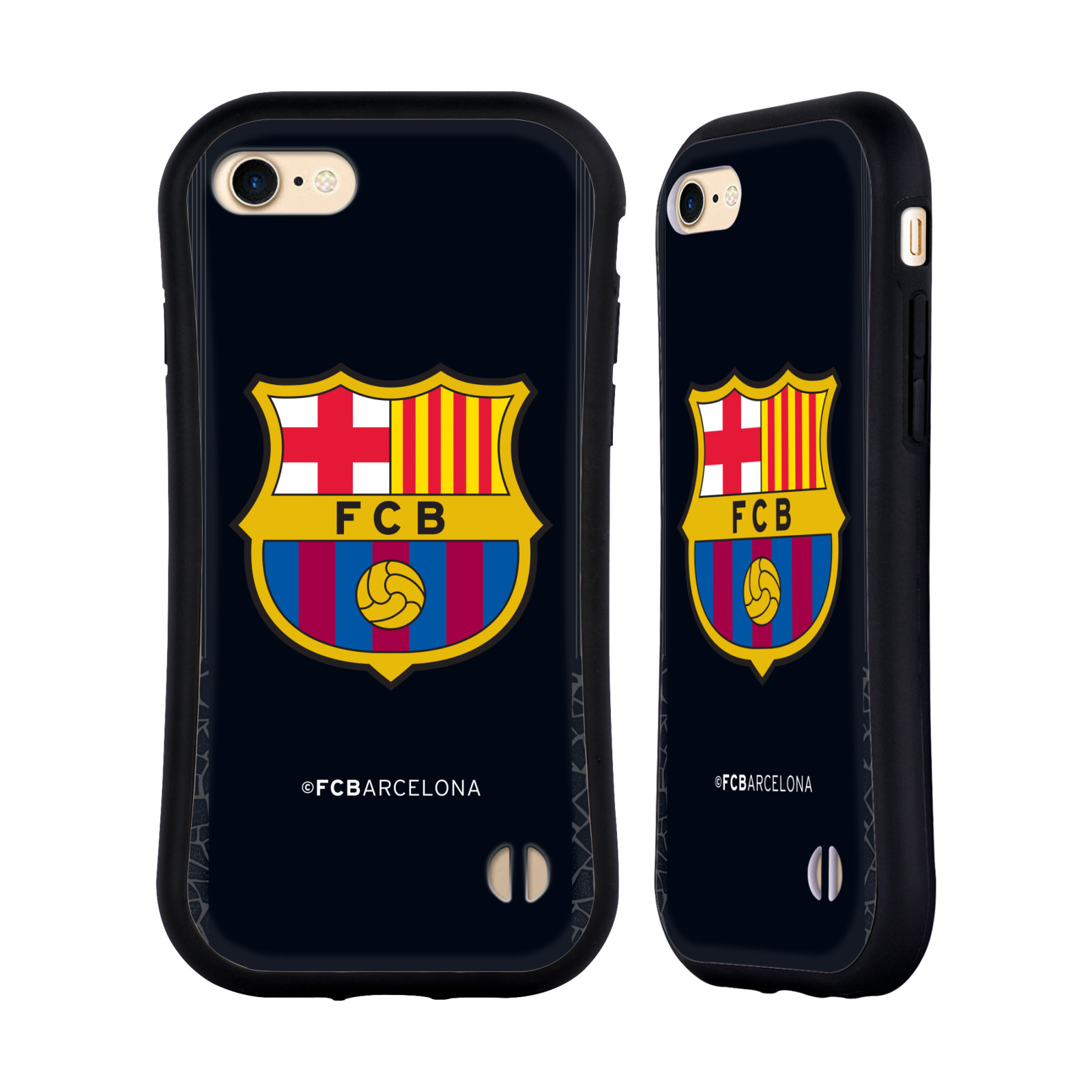 HEAD CASE odolný obal na mobil Apple Iphone 8 Fotbalový klub FC BARCELONA černé pozadí velký znak brankář