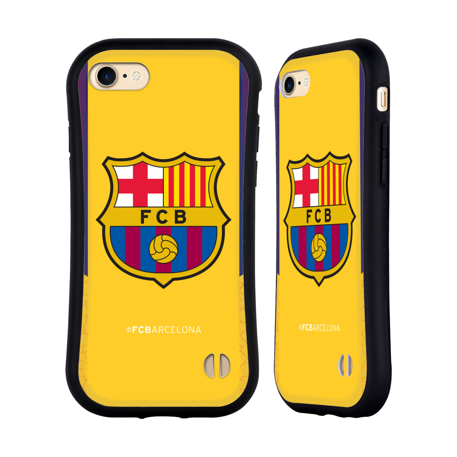 HEAD CASE odolný obal na mobil Apple Iphone 8 Fotbalový klub FC BARCELONA žluté pozadí velký znak brankář