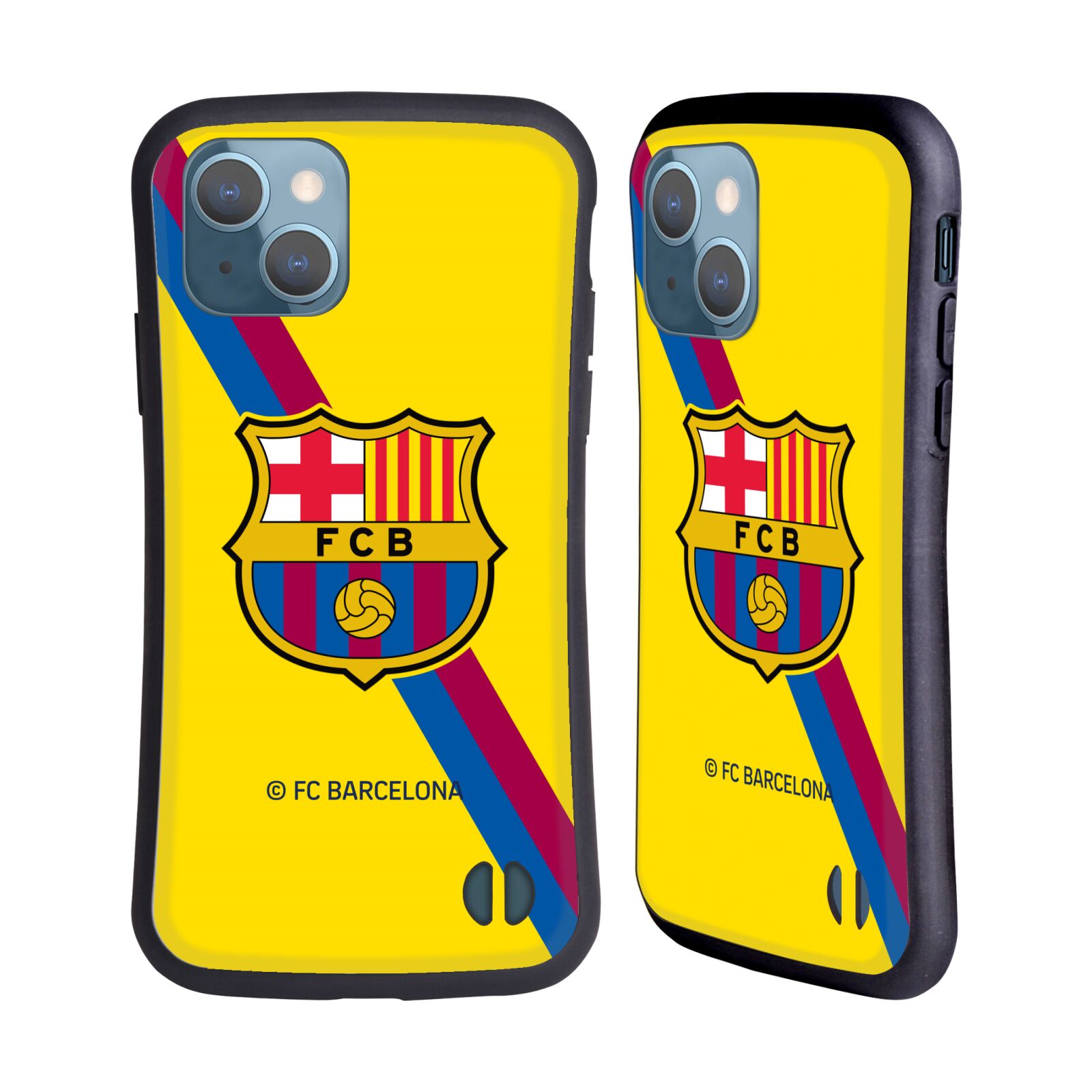 Odolný zadní obal pro mobil Apple iPhone 13 - HEAD CASE - FC Barcelona - Žlutý dres