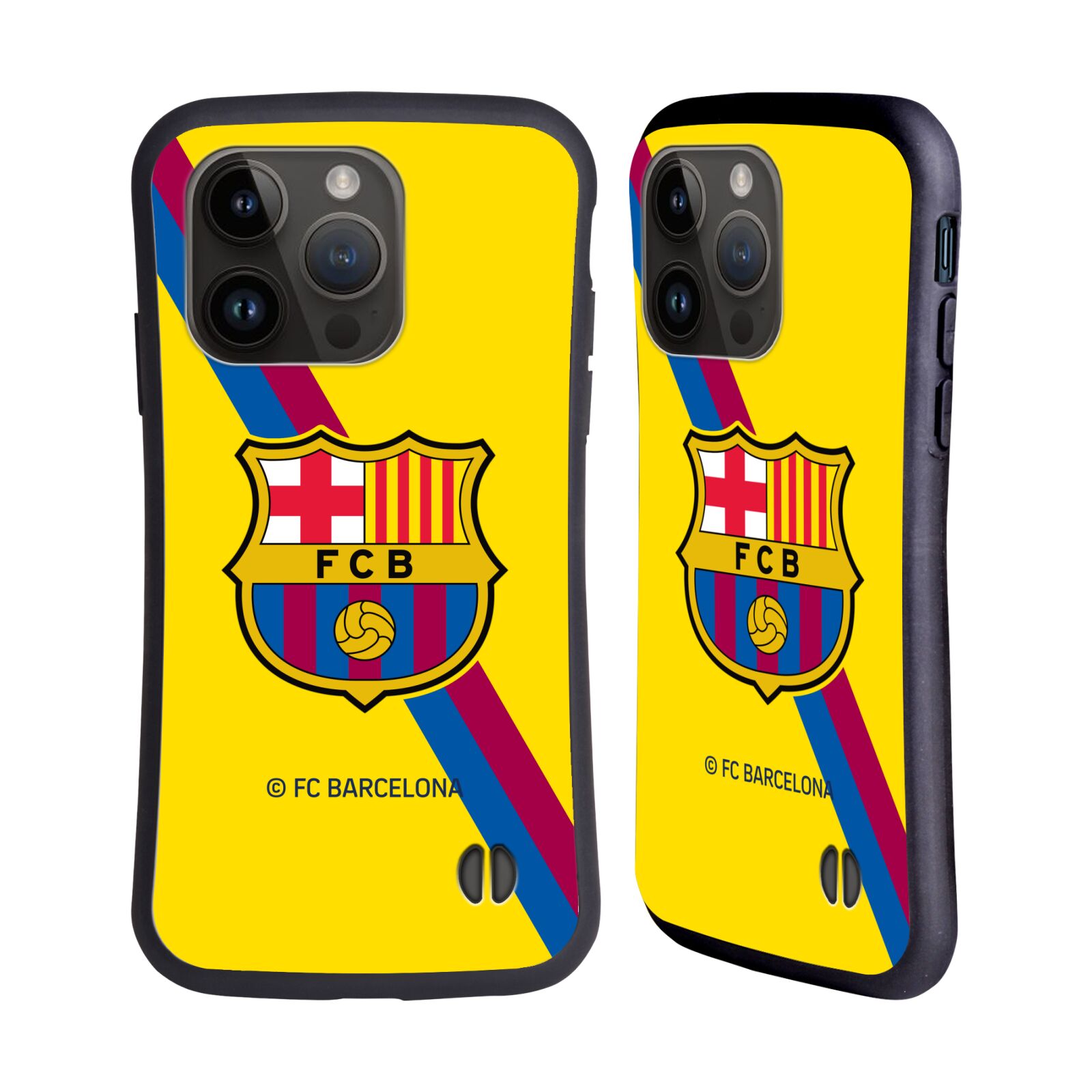 Odolný zadní obal pro mobil Apple iPhone 15 PRO - HEAD CASE - FC Barcelona - Žlutý dres
