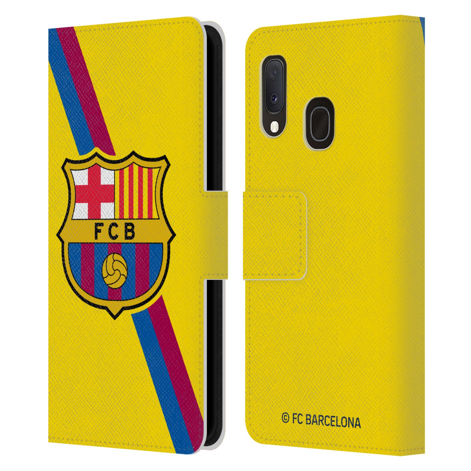 Pouzdro na mobil Samsung Galaxy A20E - HEAD CASE - FC Barcelona - Dres Hosté žlutý