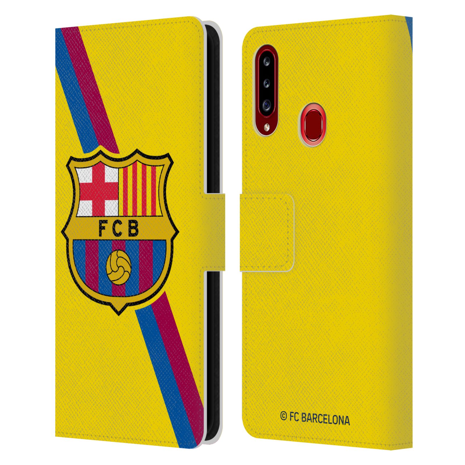 Pouzdro na mobil Samsung Galaxy A20S - HEAD CASE - FC Barcelona - Dres Hosté žlutý