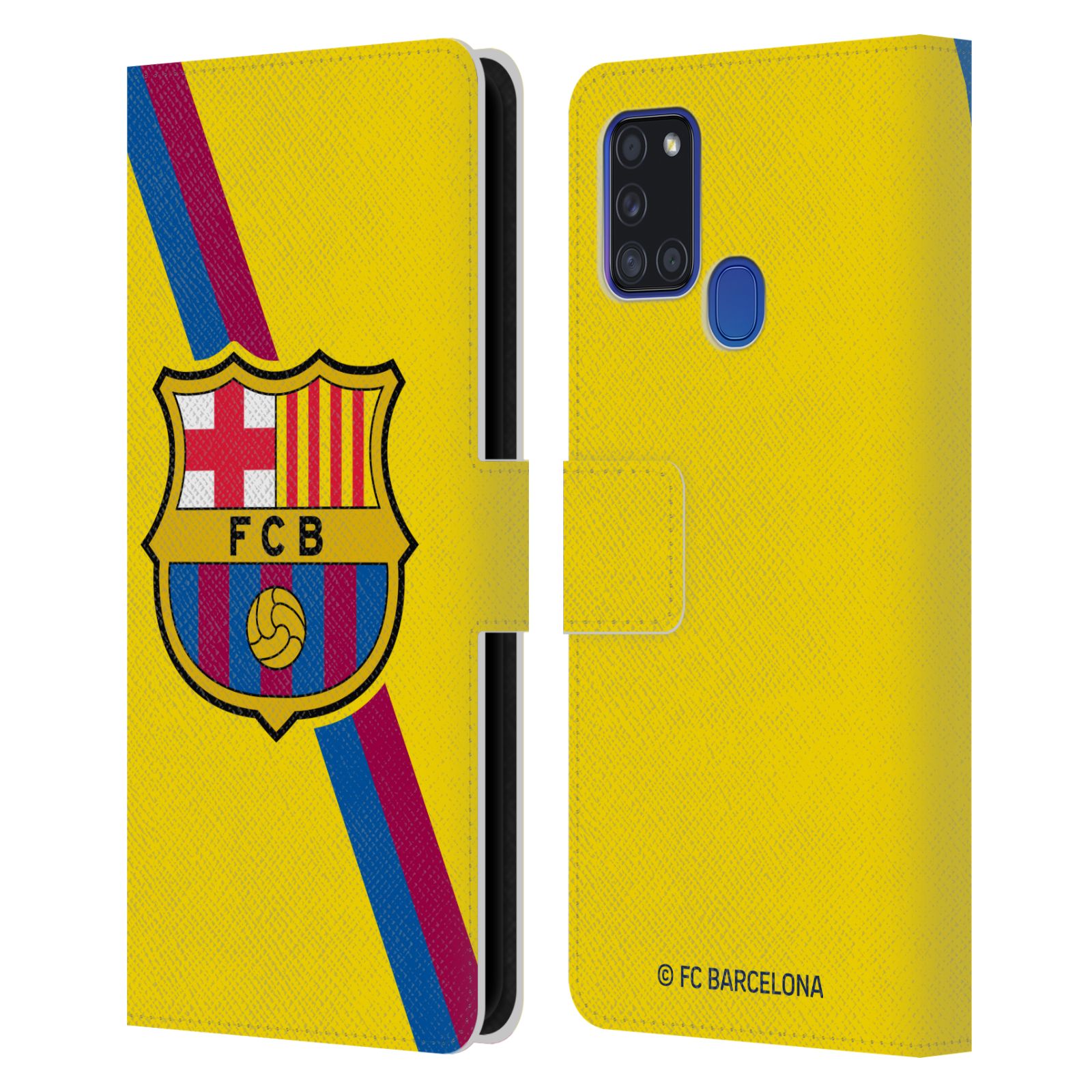 Pouzdro na mobil Samsung Galaxy A21S - HEAD CASE - FC Barcelona - Dres Hosté žlutý
