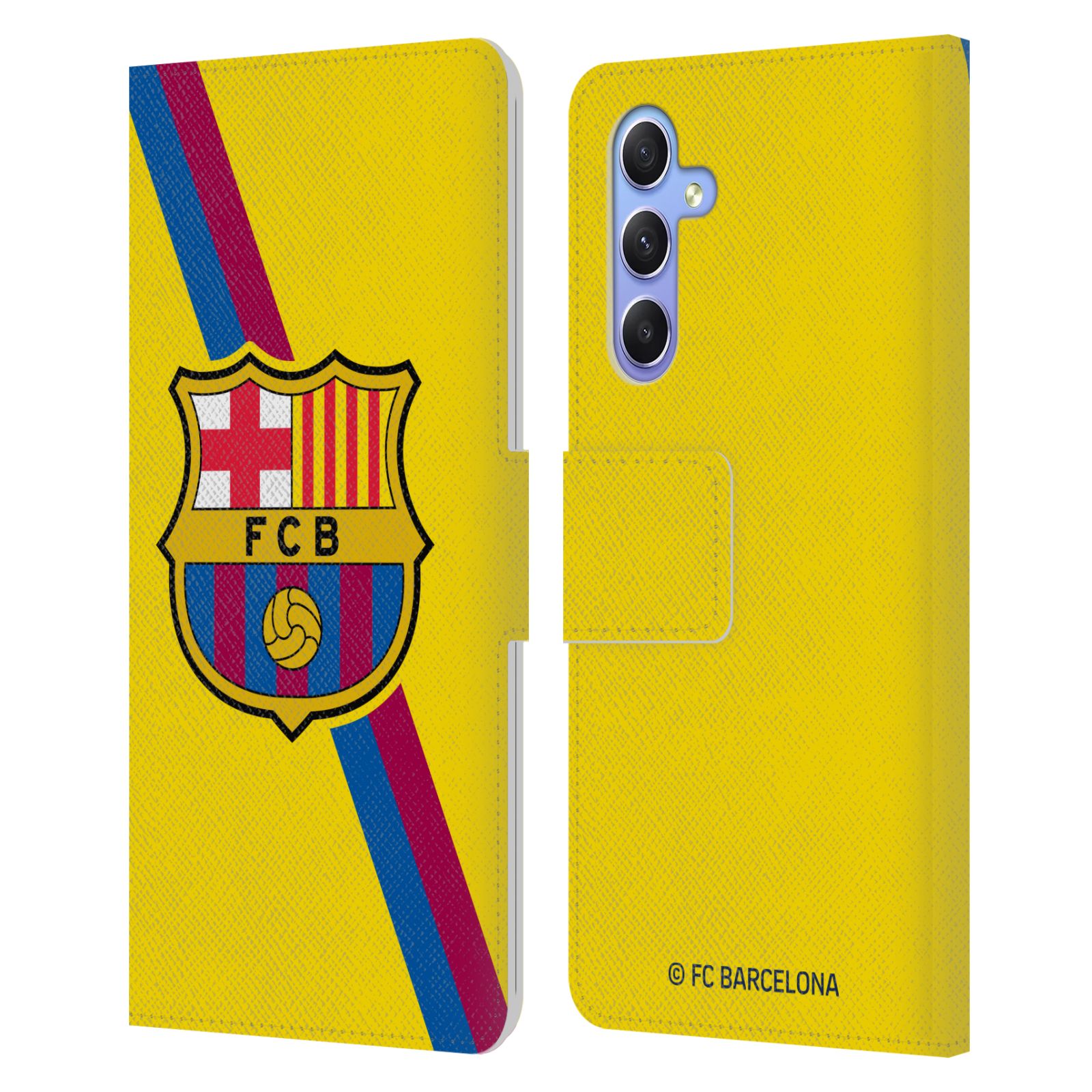 Pouzdro na mobil Samsung Galaxy A34 5G - HEAD CASE - FC Barcelona - Dres Hosté žlutý