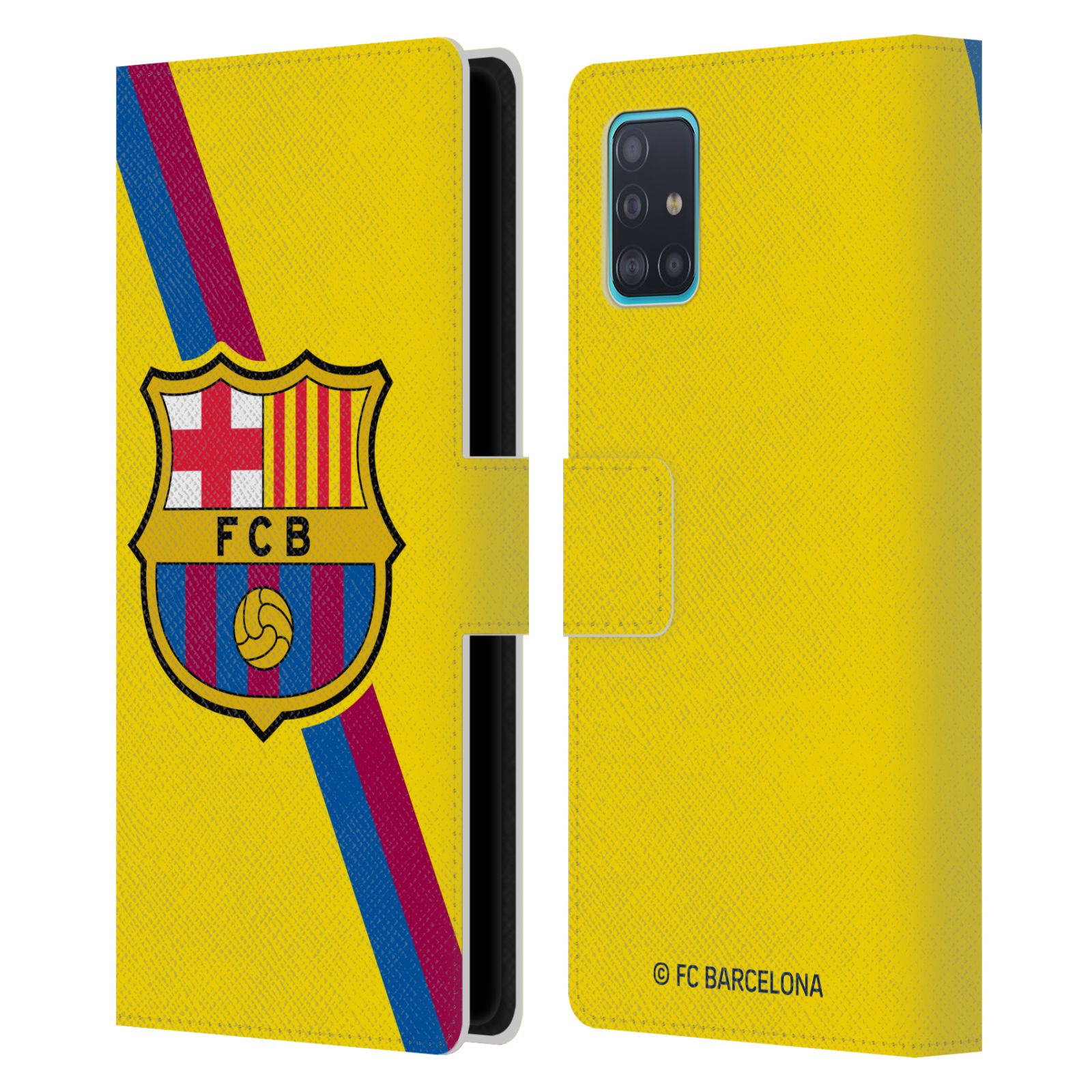 Pouzdro na mobil Samsung Galaxy A51 - HEAD CASE - FC Barcelona - Dres Hosté žlutý