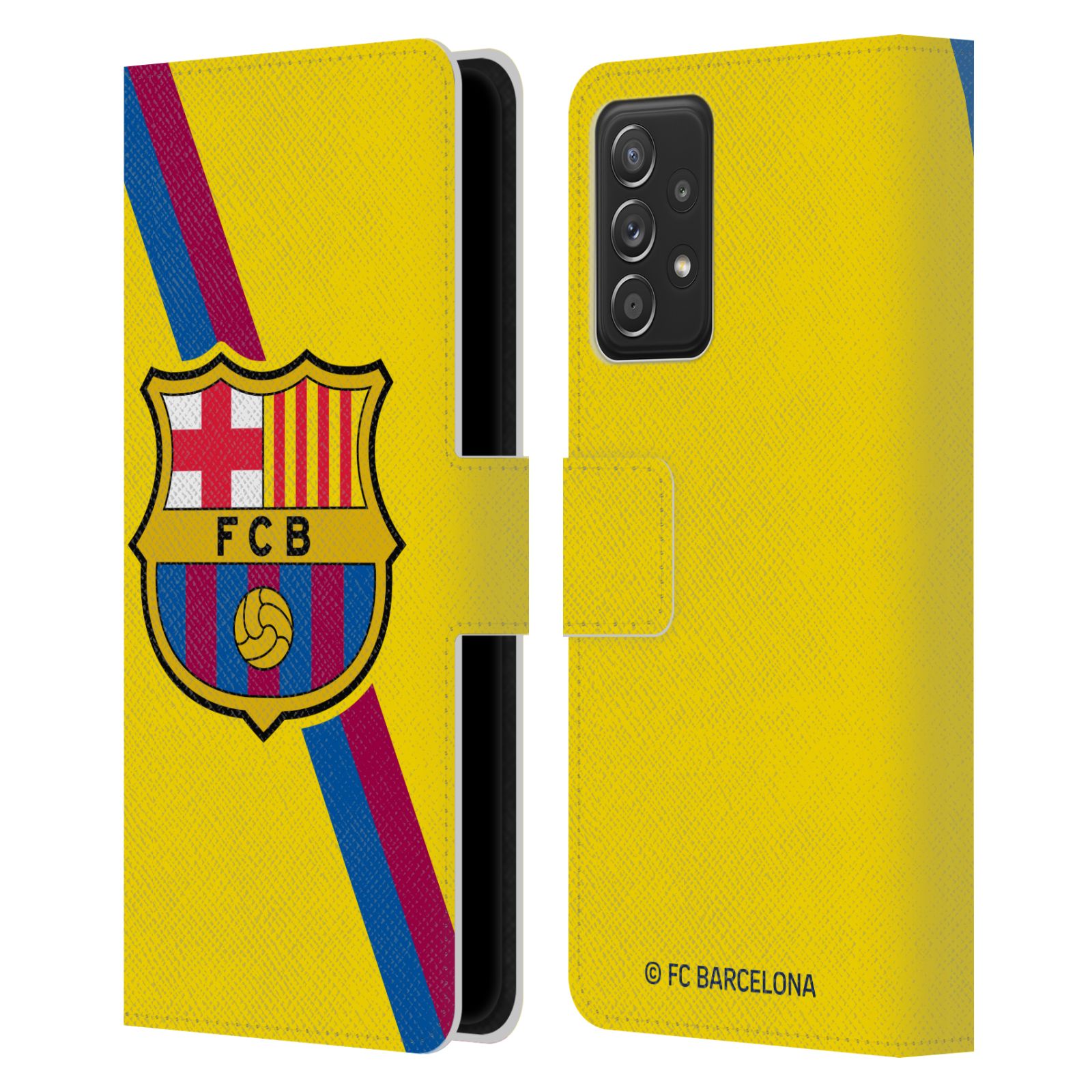 Pouzdro na mobil Samsung Galaxy A53 5G - HEAD CASE - FC Barcelona - Dres Hosté žlutý