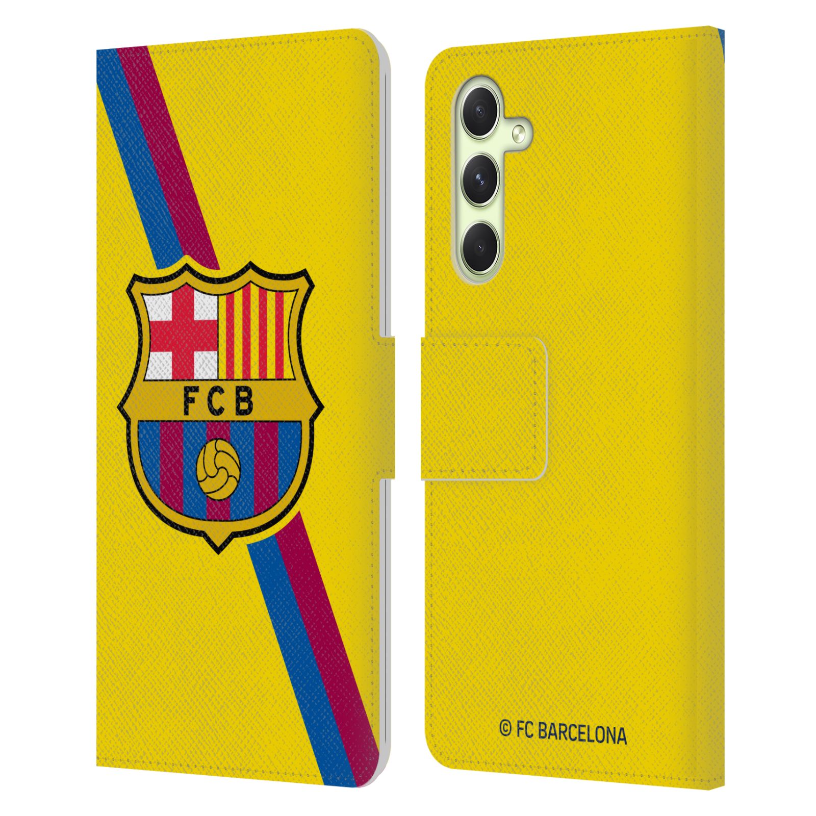 Pouzdro na mobil Samsung Galaxy A54 5G - HEAD CASE - FC Barcelona - Dres Hosté žlutý