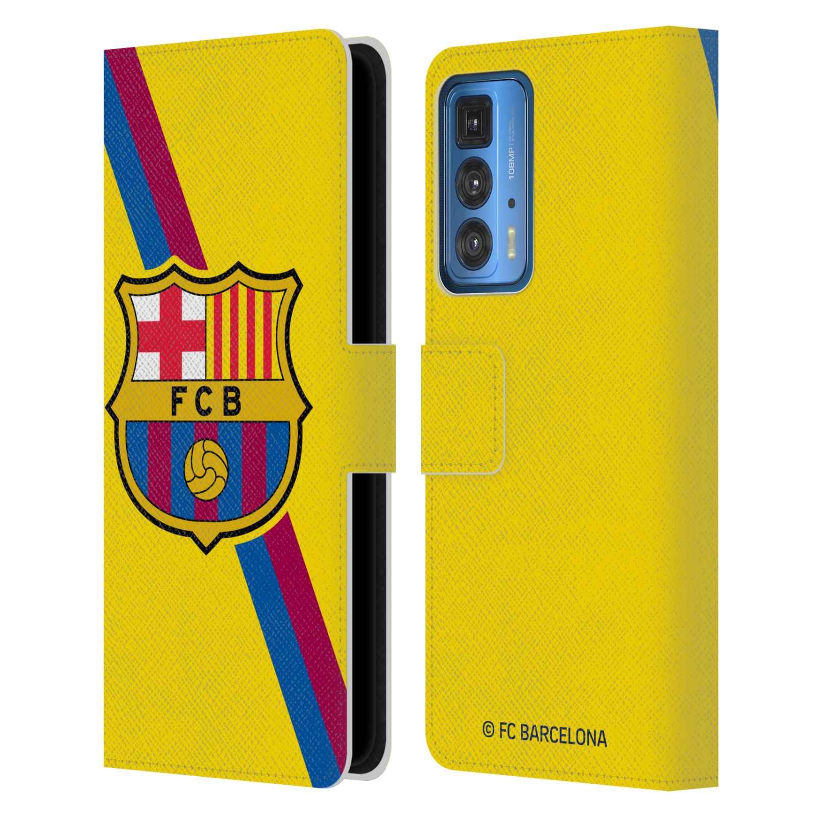 Pouzdro na mobil Motorola EDGE 20 PRO - HEAD CASE - FC Barcelona - Dres Hosté žlutý