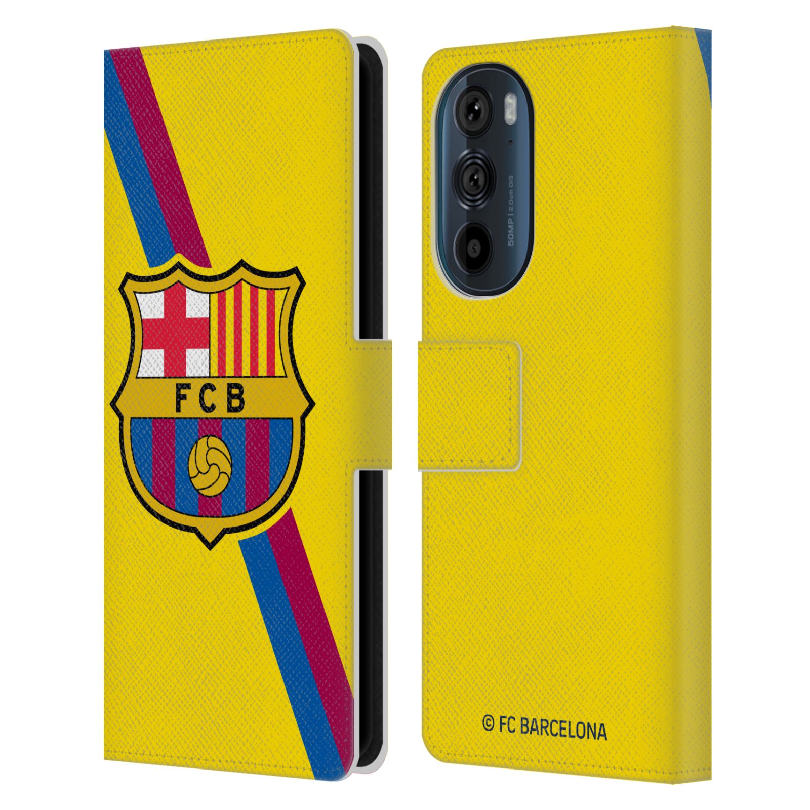 Pouzdro na mobil Motorola EDGE 30 - HEAD CASE - FC Barcelona - Dres Hosté žlutý