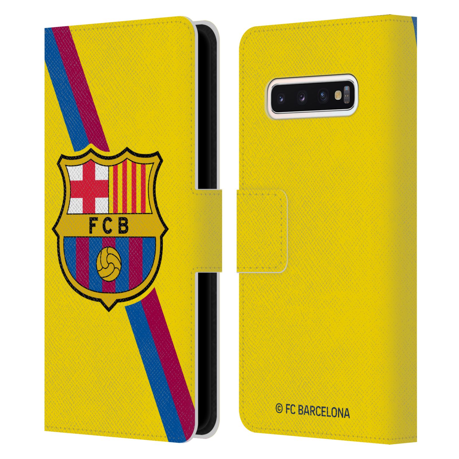 Pouzdro na mobil Samsung Galaxy S10 - HEAD CASE - FC Barcelona - Dres Hosté žlutý