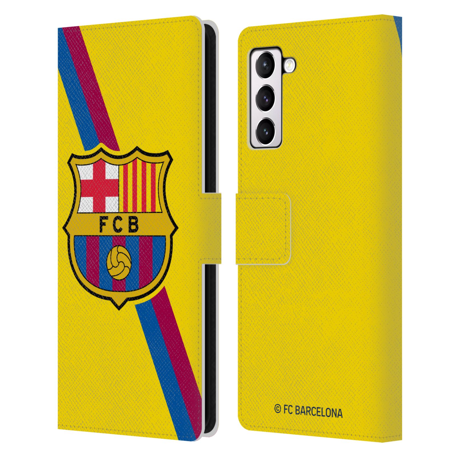 Pouzdro na mobil Samsung Galaxy S21+ 5G  - HEAD CASE - FC Barcelona - Dres Hosté žlutý
