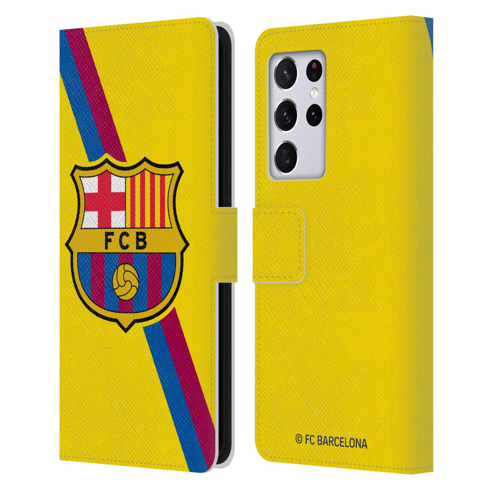 Pouzdro na mobil Samsung Galaxy S21 ULTRA 5G  - HEAD CASE - FC Barcelona - Dres Hosté žlutý