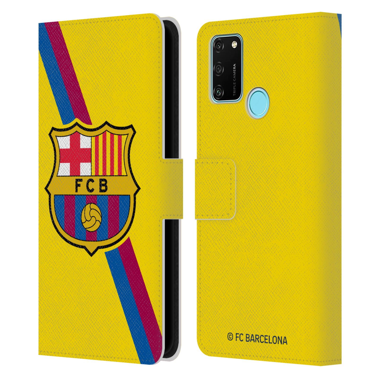 Pouzdro na mobil Honor 9A - HEAD CASE - FC Barcelona - Dres Hosté žlutý