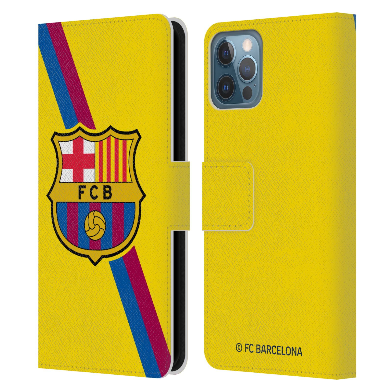 Pouzdro na mobil Apple Iphone 12 / 12 Pro - HEAD CASE - FC Barcelona - Dres Hosté žlutý