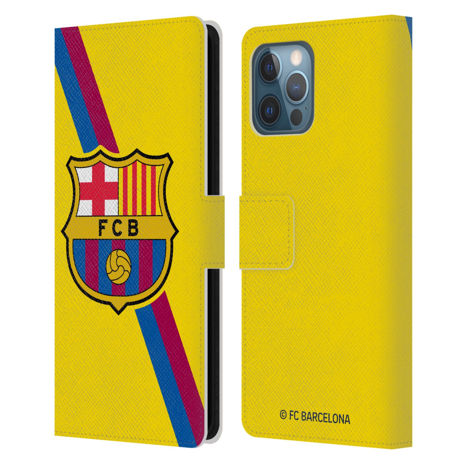 Pouzdro na mobil Apple Iphone 12 Pro Max - HEAD CASE - FC Barcelona - Dres Hosté žlutý