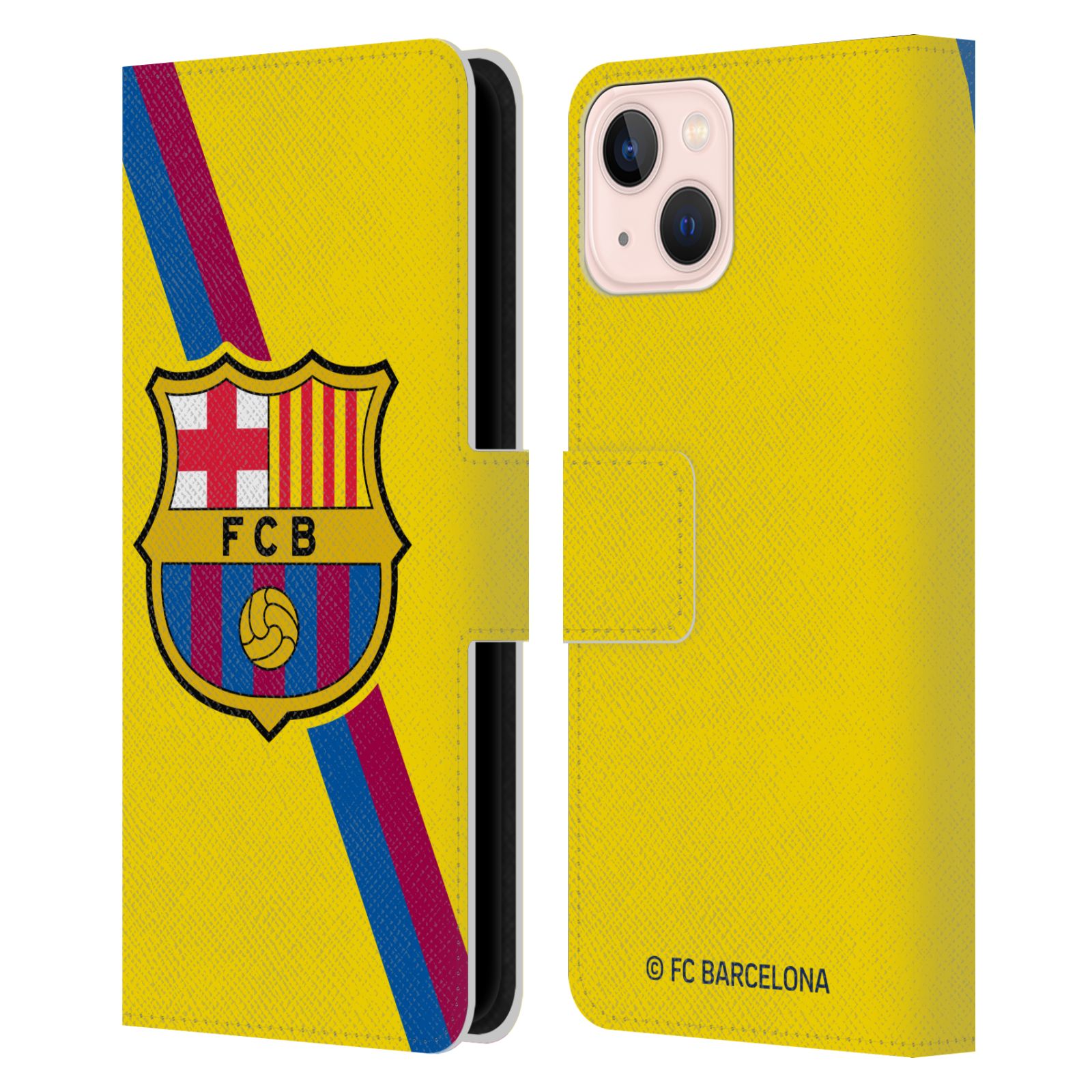 Pouzdro na mobil Apple Iphone 13 - HEAD CASE - FC Barcelona - Dres Hosté žlutý